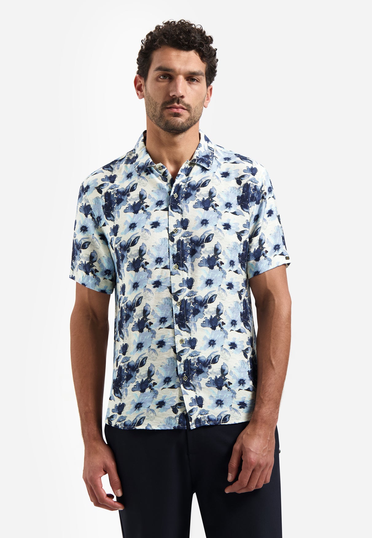 Chemise à manches courtes imprimée | Blue