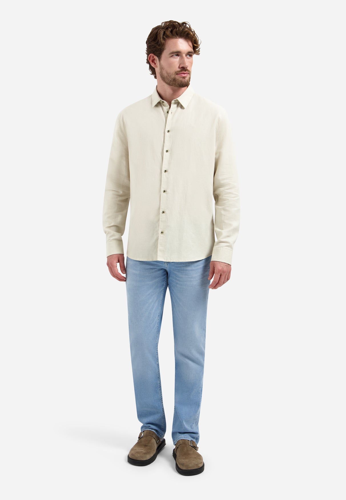 Linen blend shirt | Desert