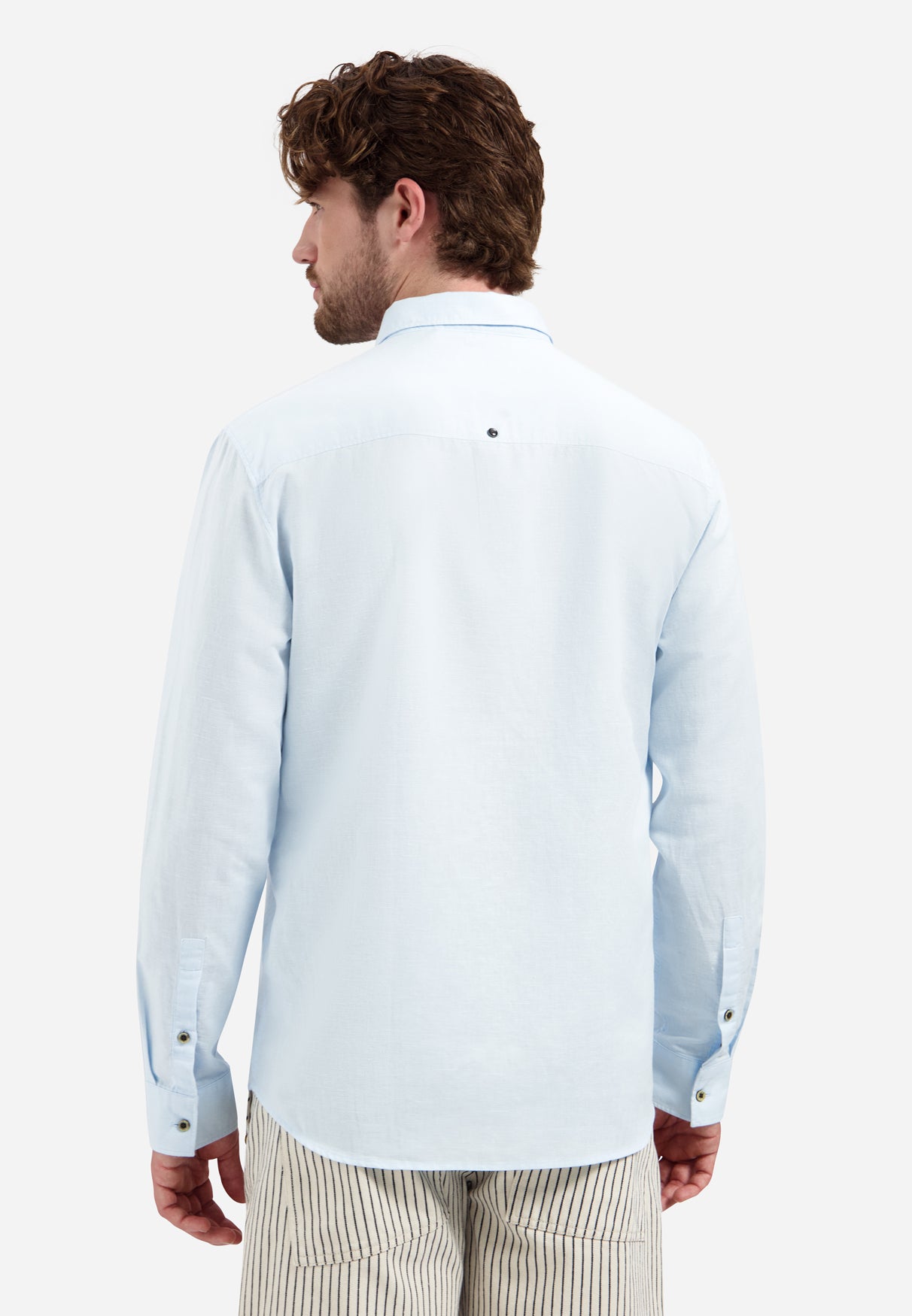Linen blend shirt | Sky