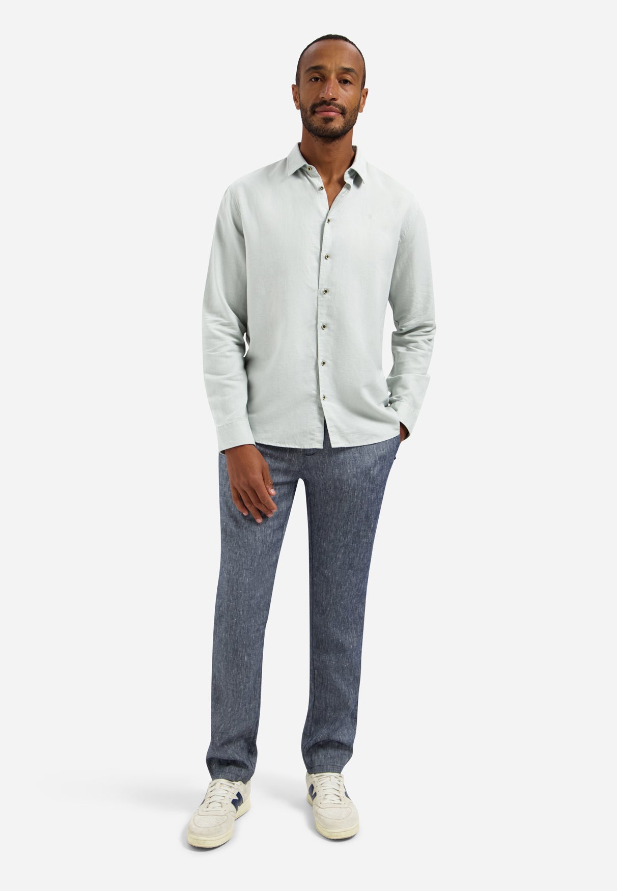 Chemise en lin mélangé | Dusty Green