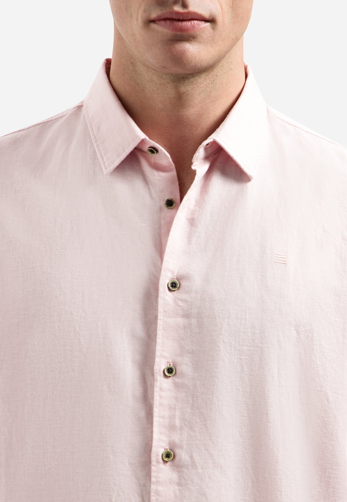 Linen blend shirt | Soft Pink