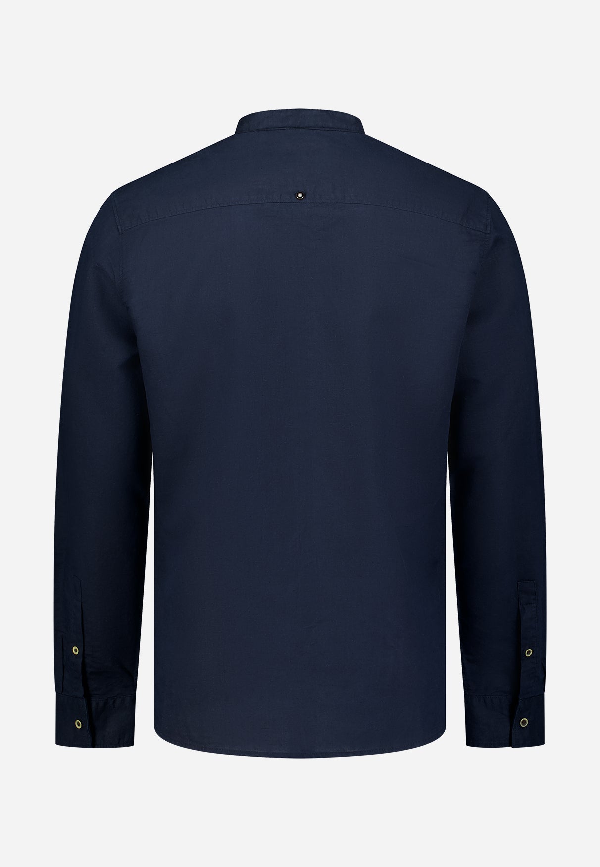 Linen-blend shirt with a stand-up collar. | Night