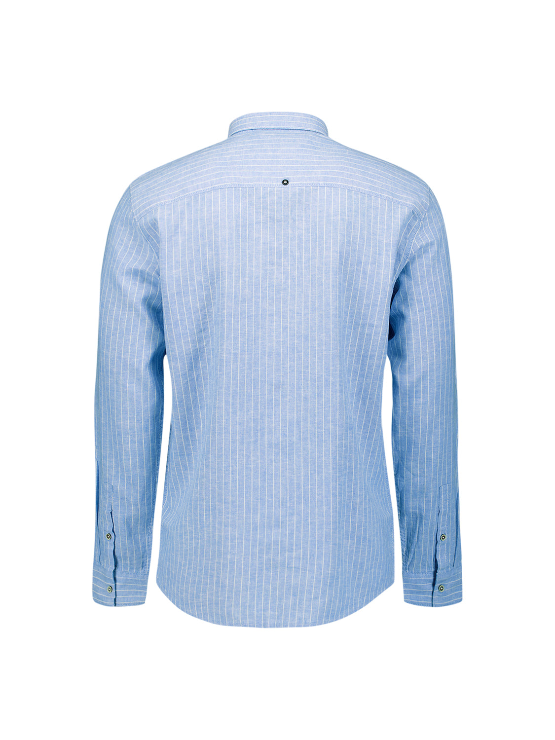 Chemise en lin mélangé à fines rayures | Blue