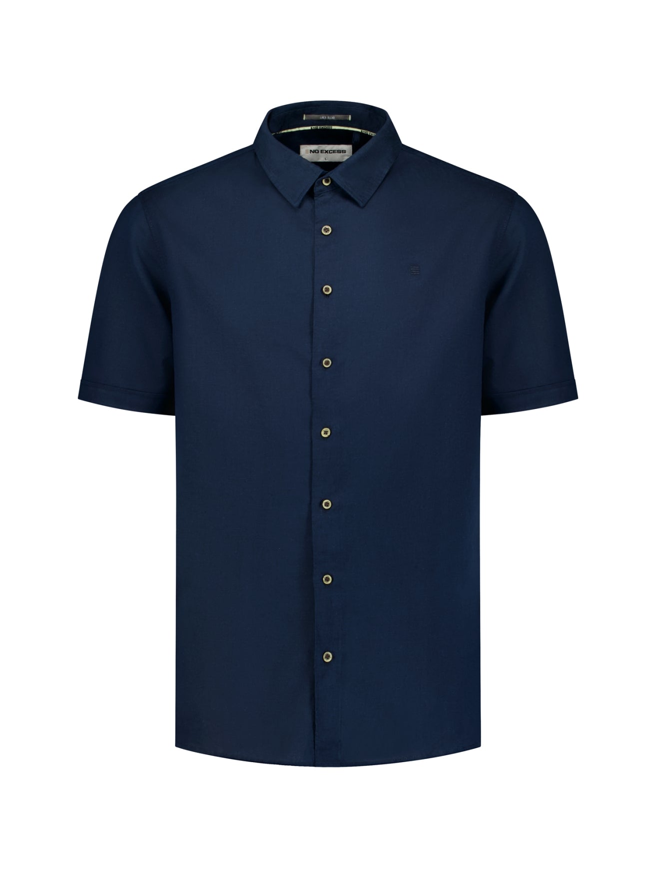 Short-sleeved linen blend shirt | Night