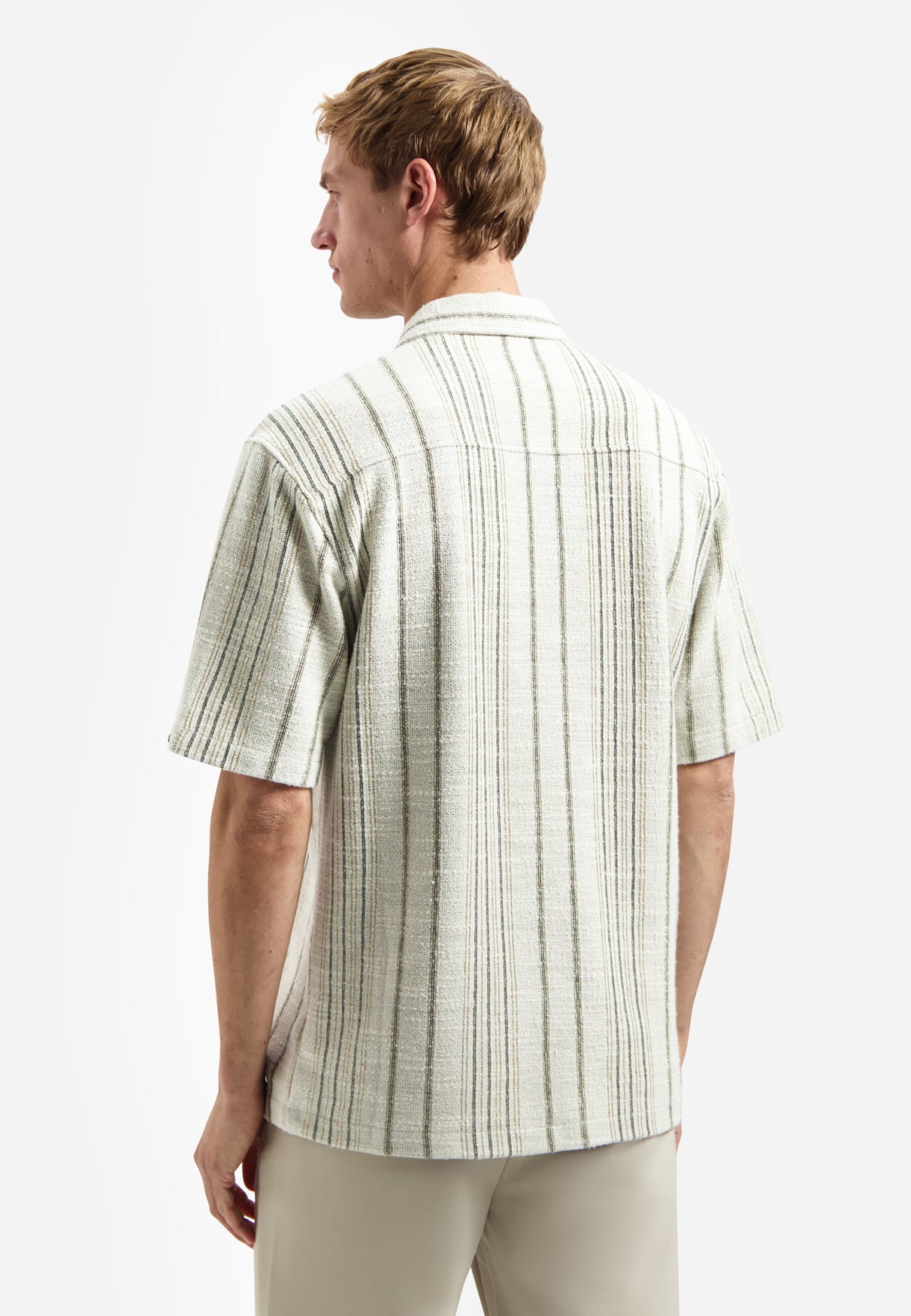 Jacquard shirt with stripes | Desert