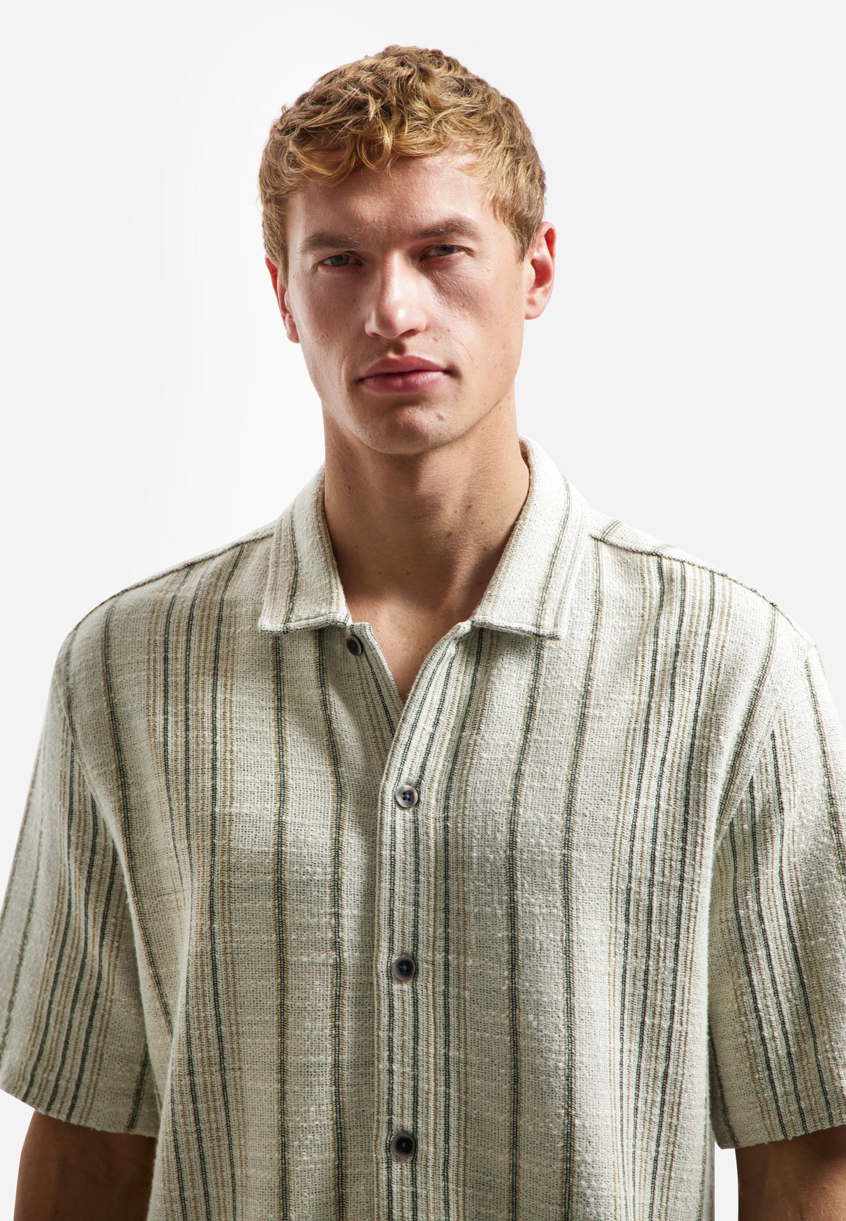 Chemise jacquard à rayures | Desert