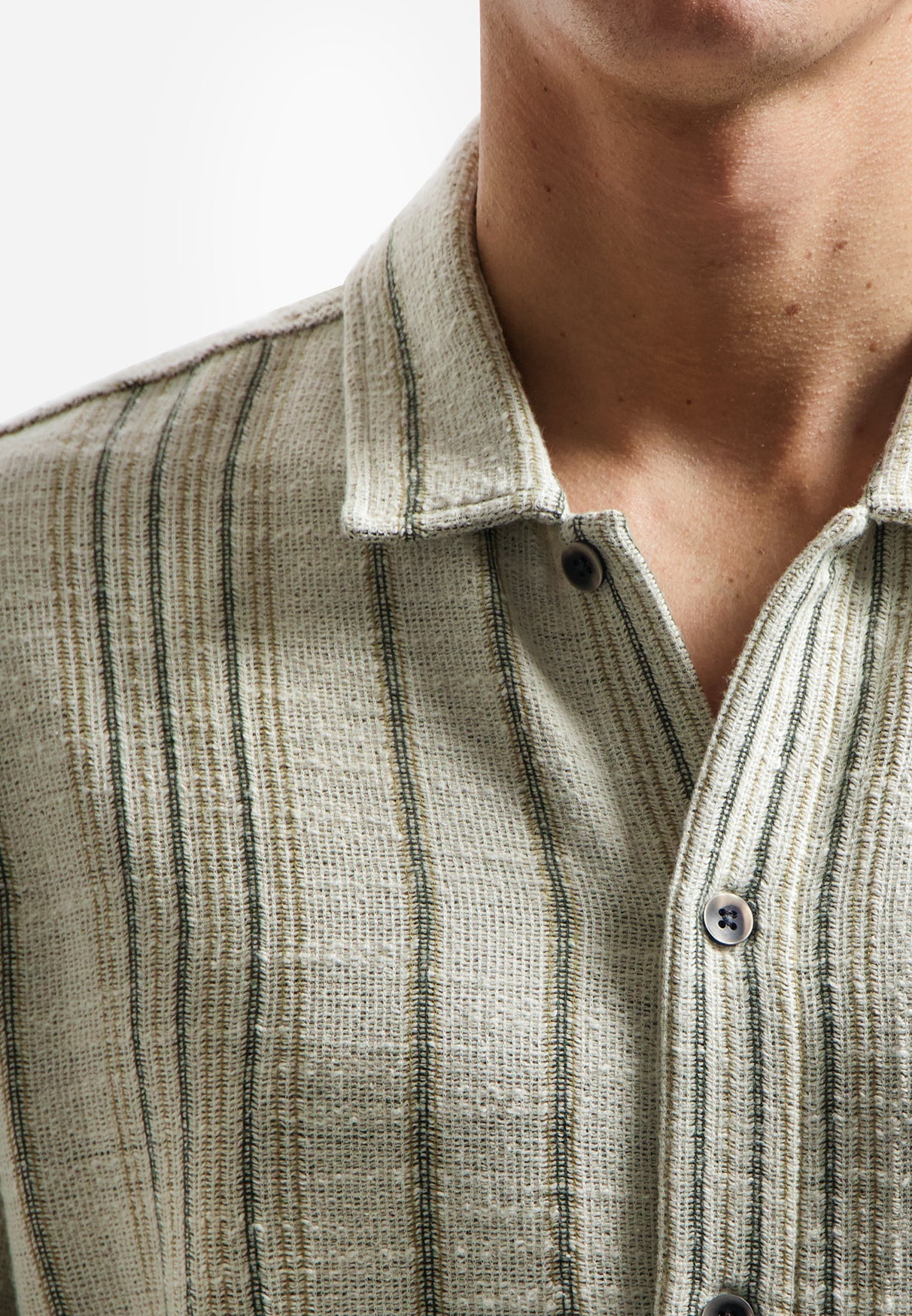 Chemise jacquard à rayures | Desert