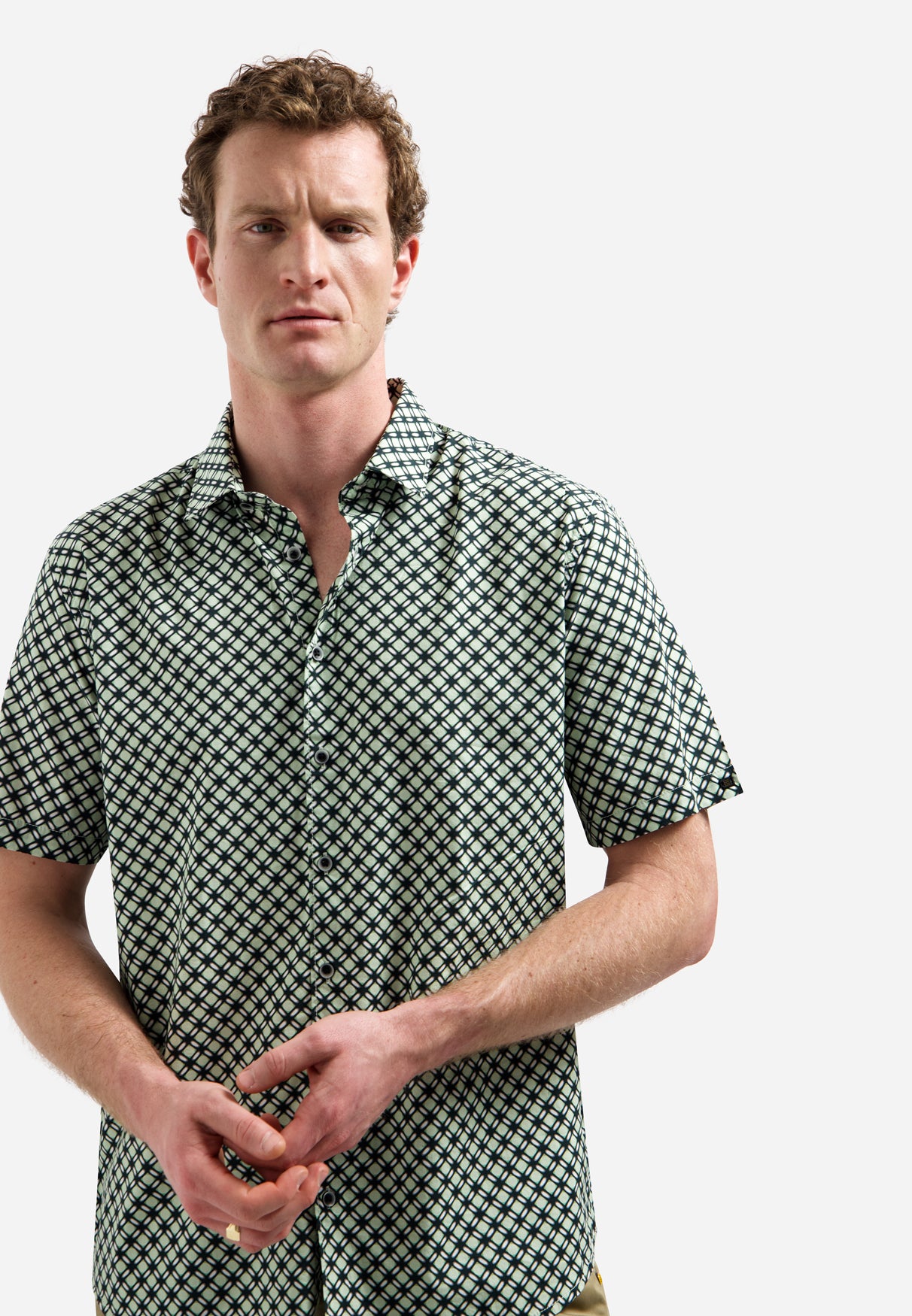 Chemise stretch imprimée intégralement | Green
