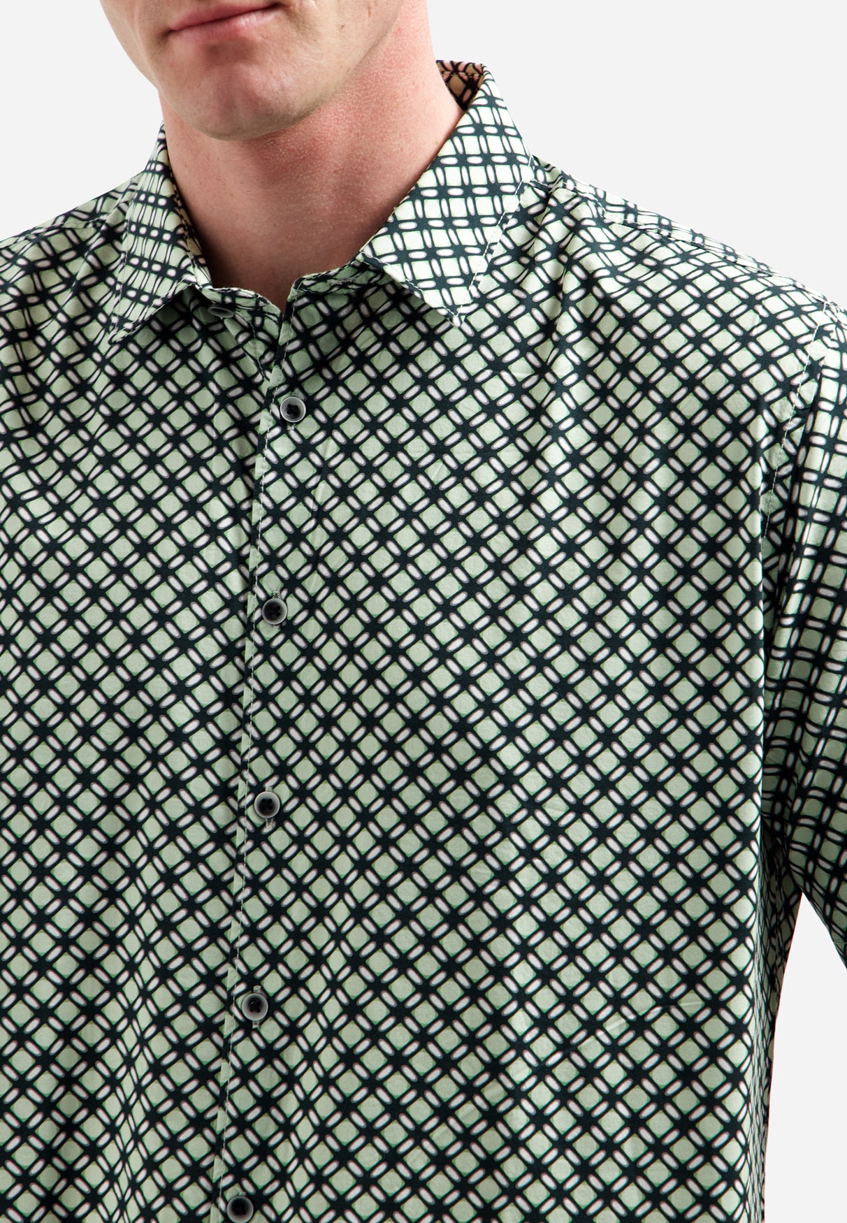 Chemise stretch imprimée intégralement | Green