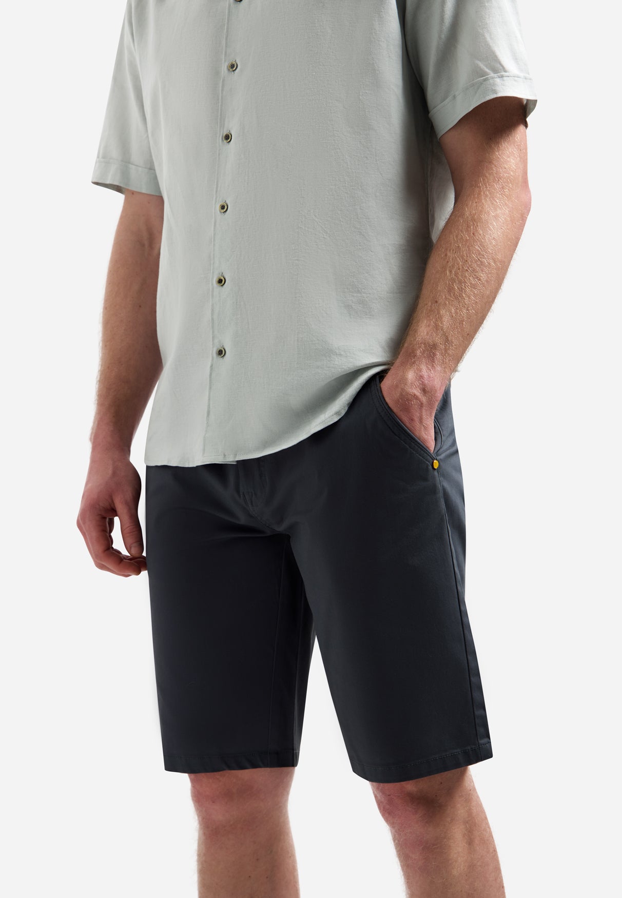 Stretch chino shorts | Dark Steel