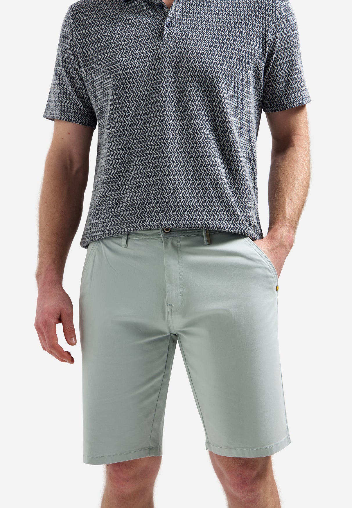 Short chino stretch | Misty Green