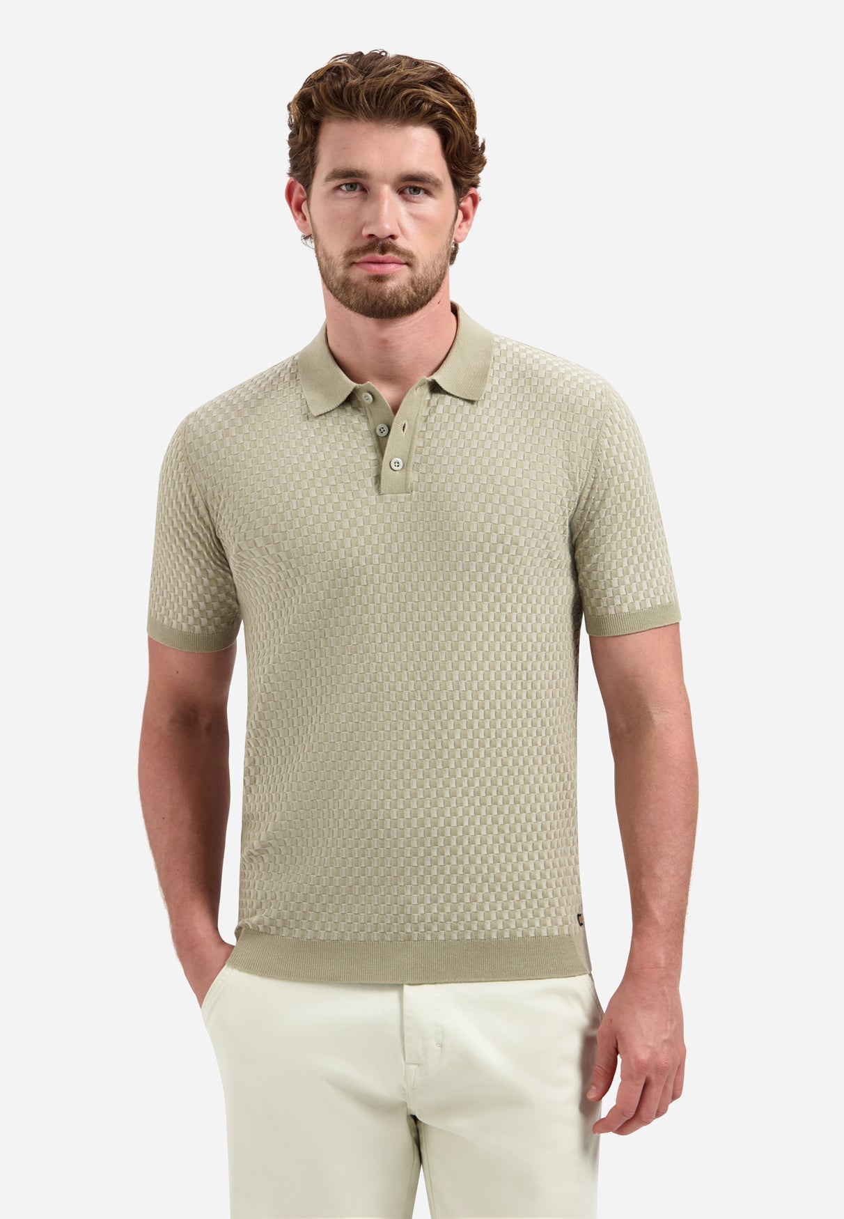 Polo à manches courtes et boutons | Taupe