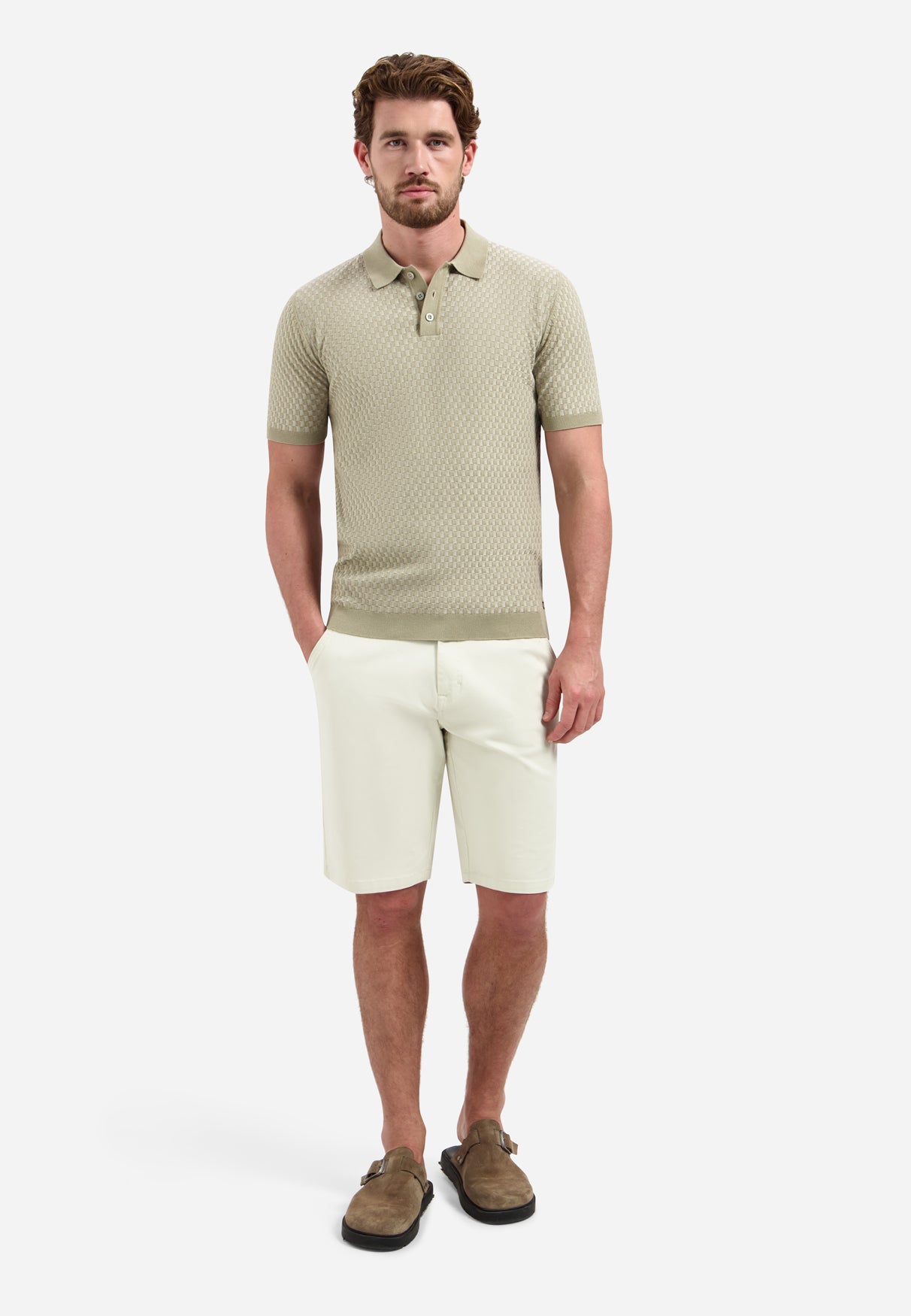 Polo à manches courtes et boutons | Taupe