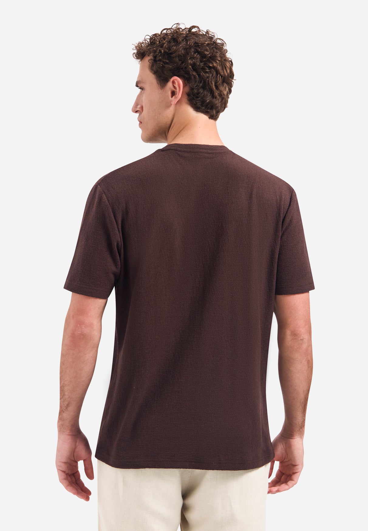 Short-sleeve crewneck T-shirt | Dark Brown