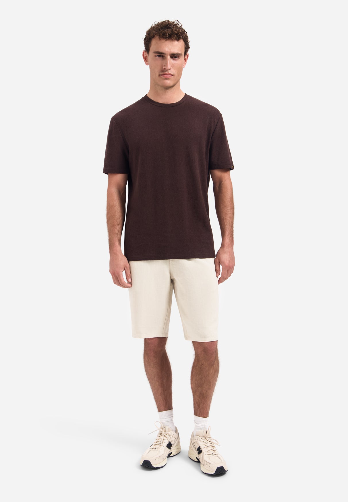 Short-sleeve crewneck T-shirt | Dark Brown