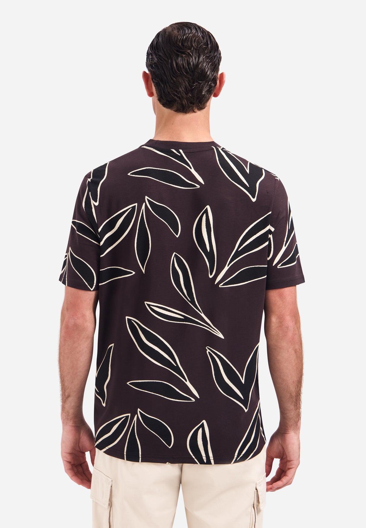 T-shirt à manches courtes et imprimé | Dark Brown