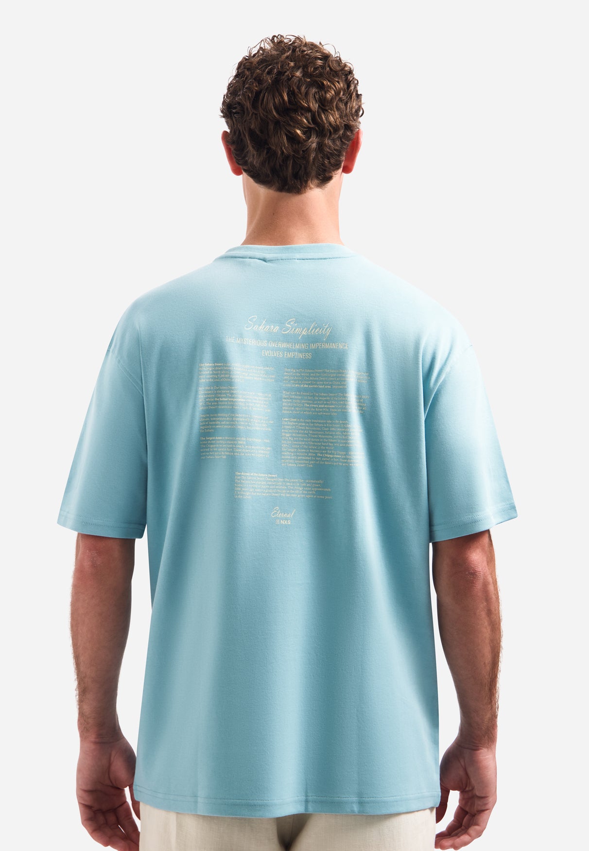 T-shirt à col rond, manches courtes et imprimé dans le dos | Seablue
