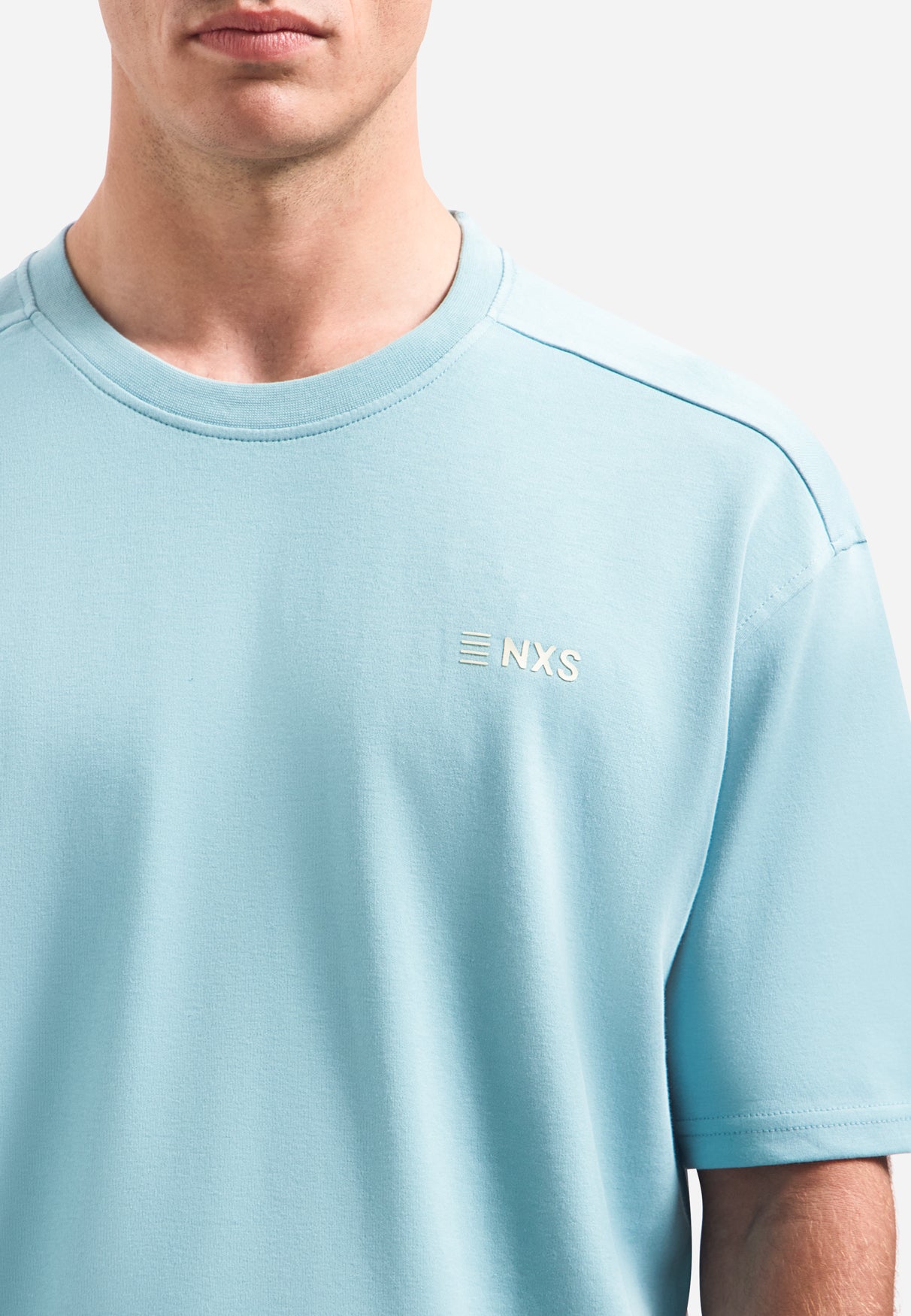 T-shirt à col rond, manches courtes et imprimé dans le dos | Seablue