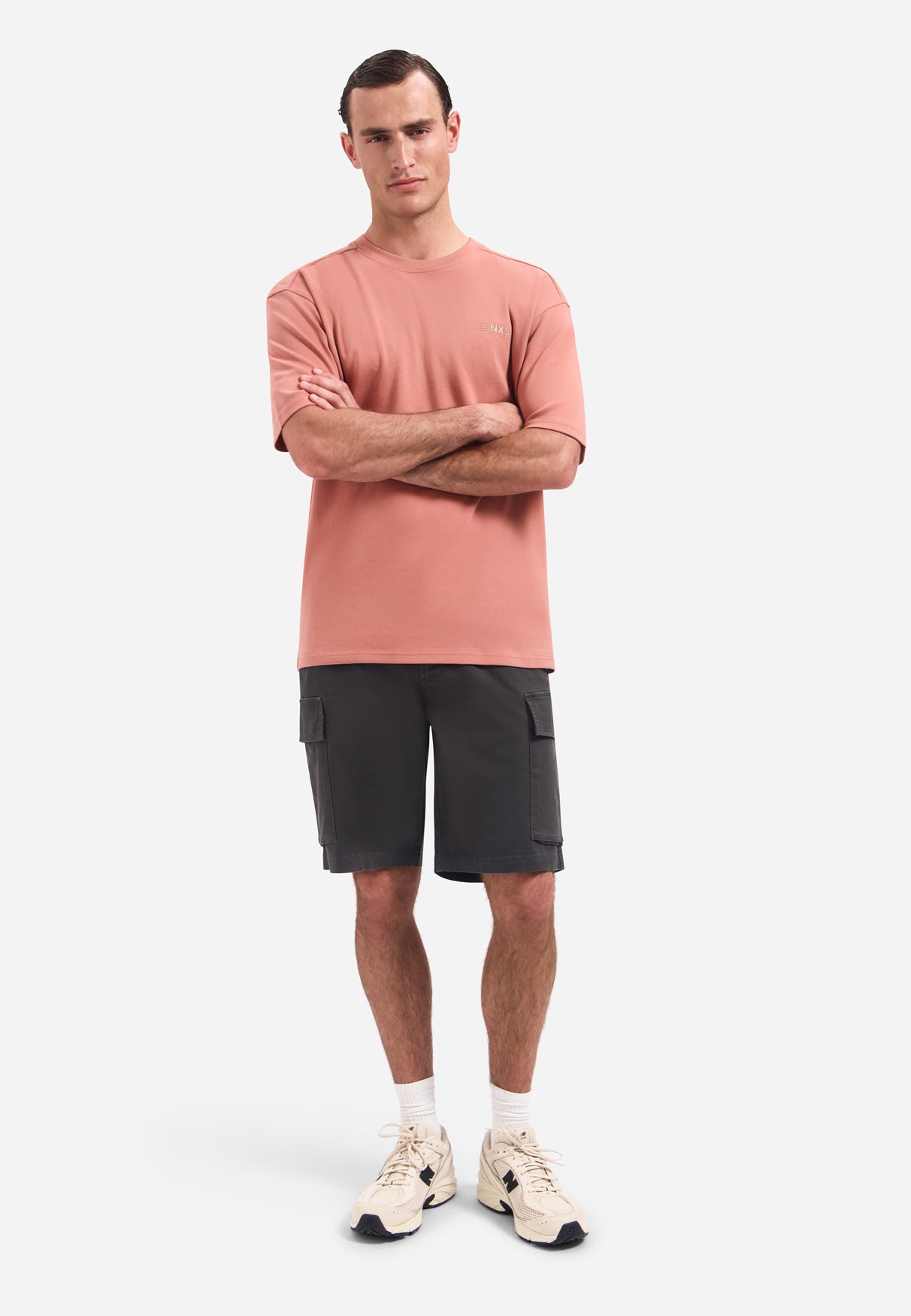T-shirt à col rond, manches courtes et imprimé dans le dos | Coral
