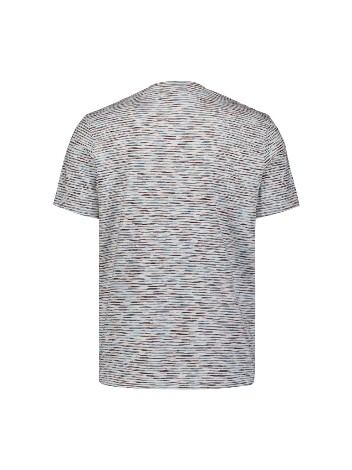 T-shirt rayé à col rond et manches courtes | White