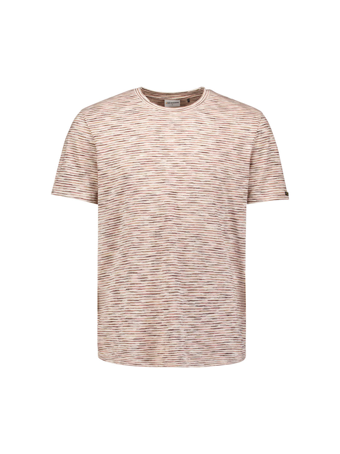 T-shirt rayé à col rond et manches courtes | Stone