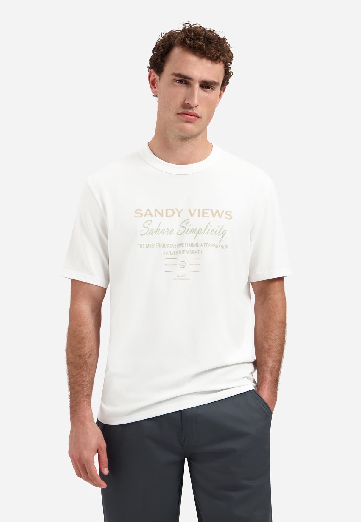 T-shirt à col rond et manches courtes avec imprimé | White