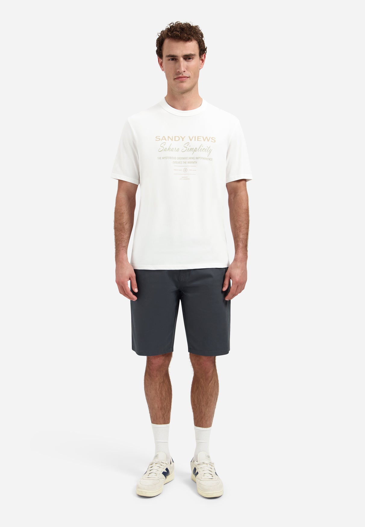 T-shirt à col rond et manches courtes avec imprimé | White