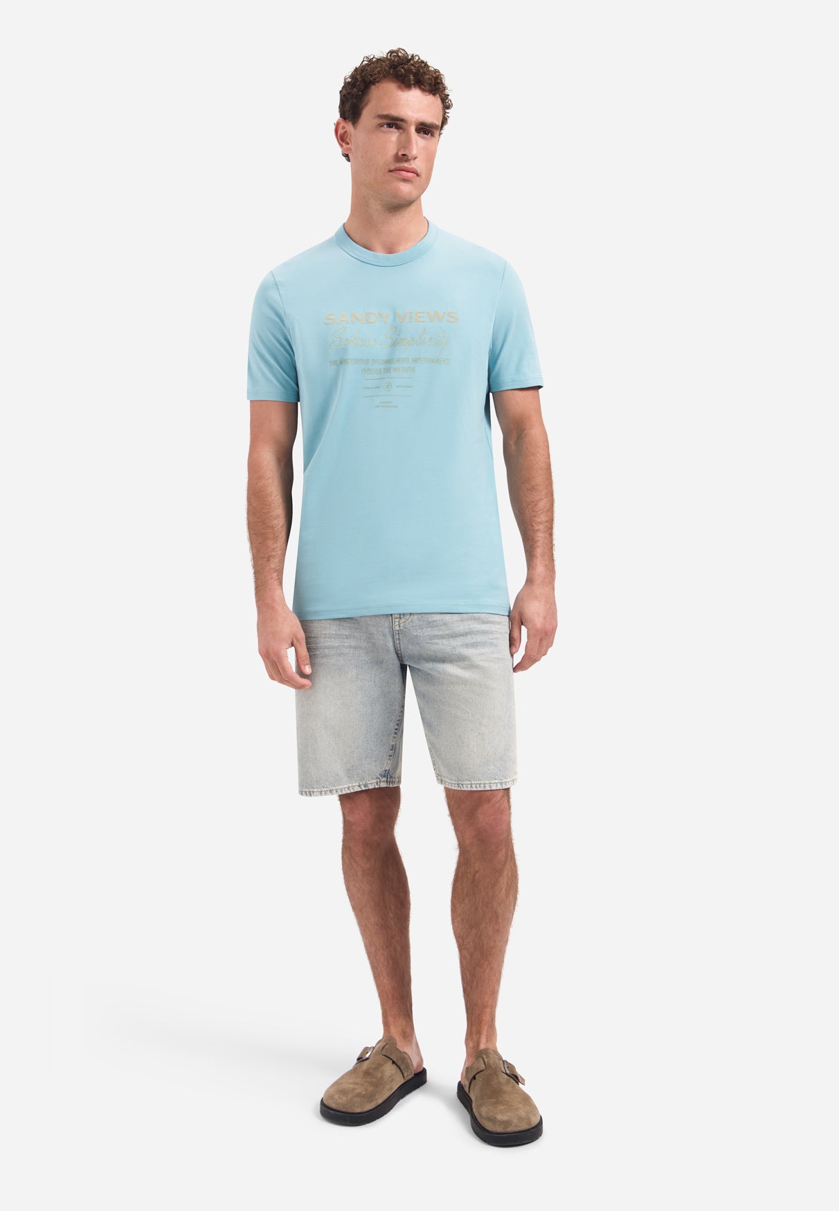 T-shirt à col rond et manches courtes avec imprimé | Seablue