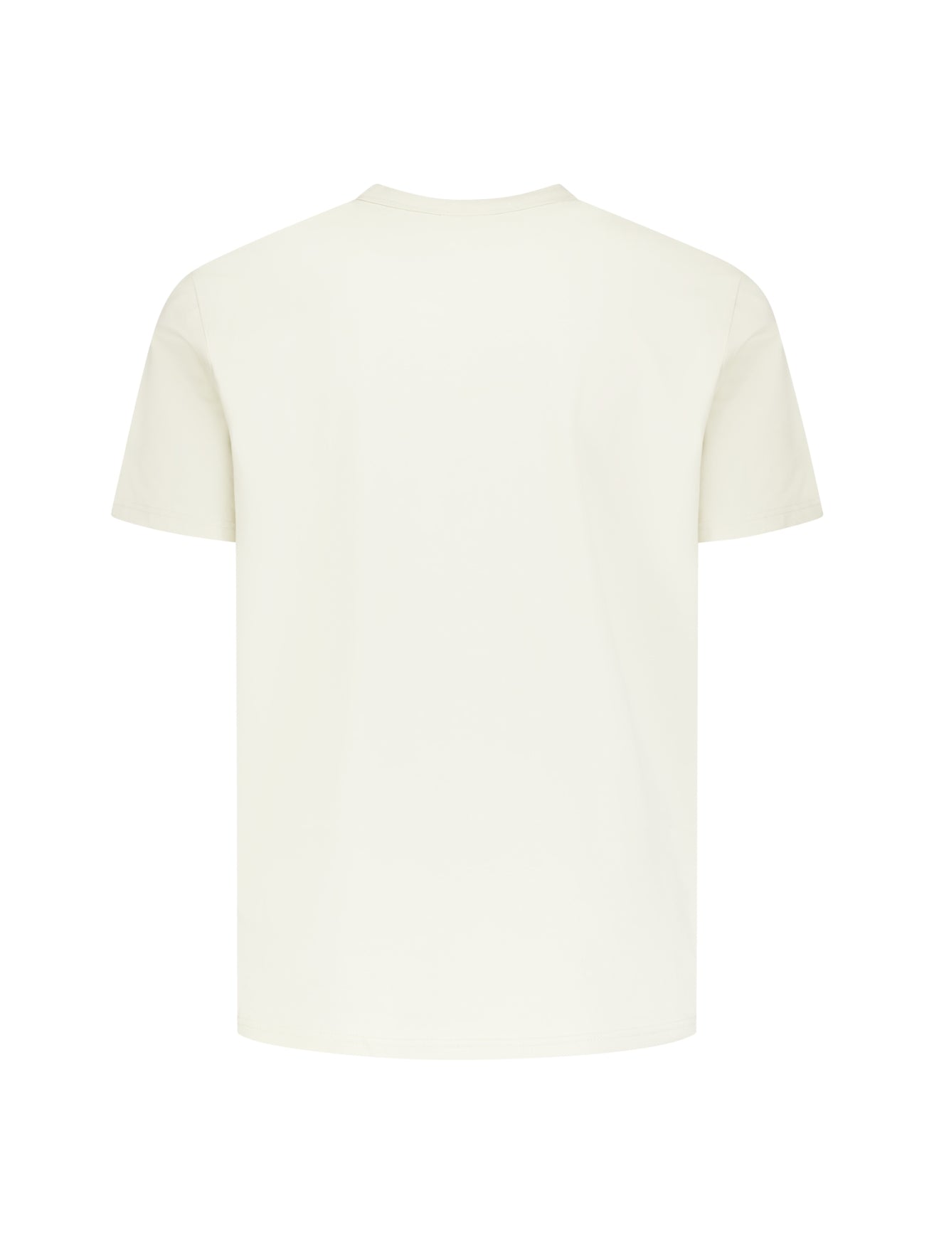T-shirt rayé à col rond et manches courtes | White