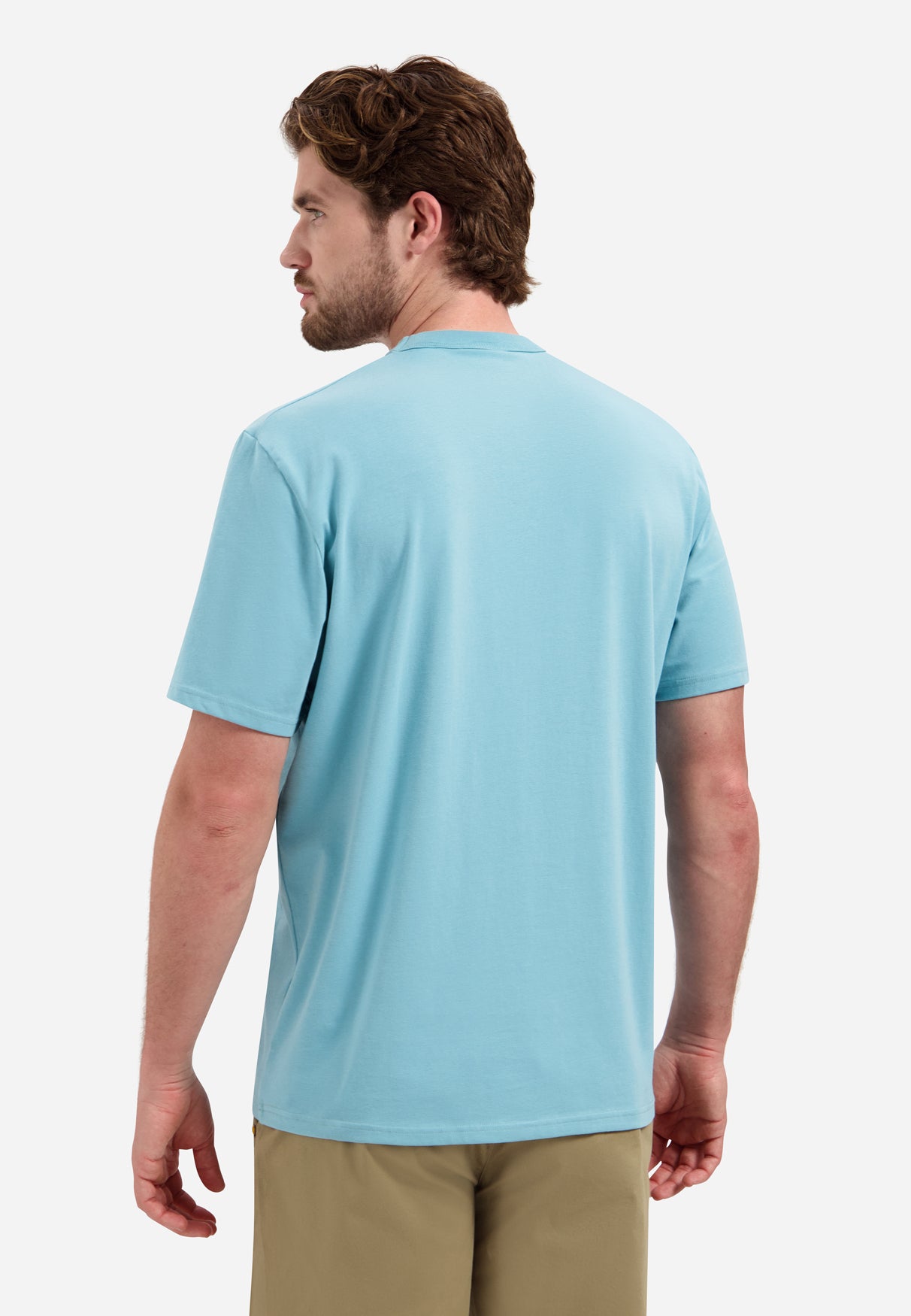 T-shirt rayé à col rond et manches courtes | White