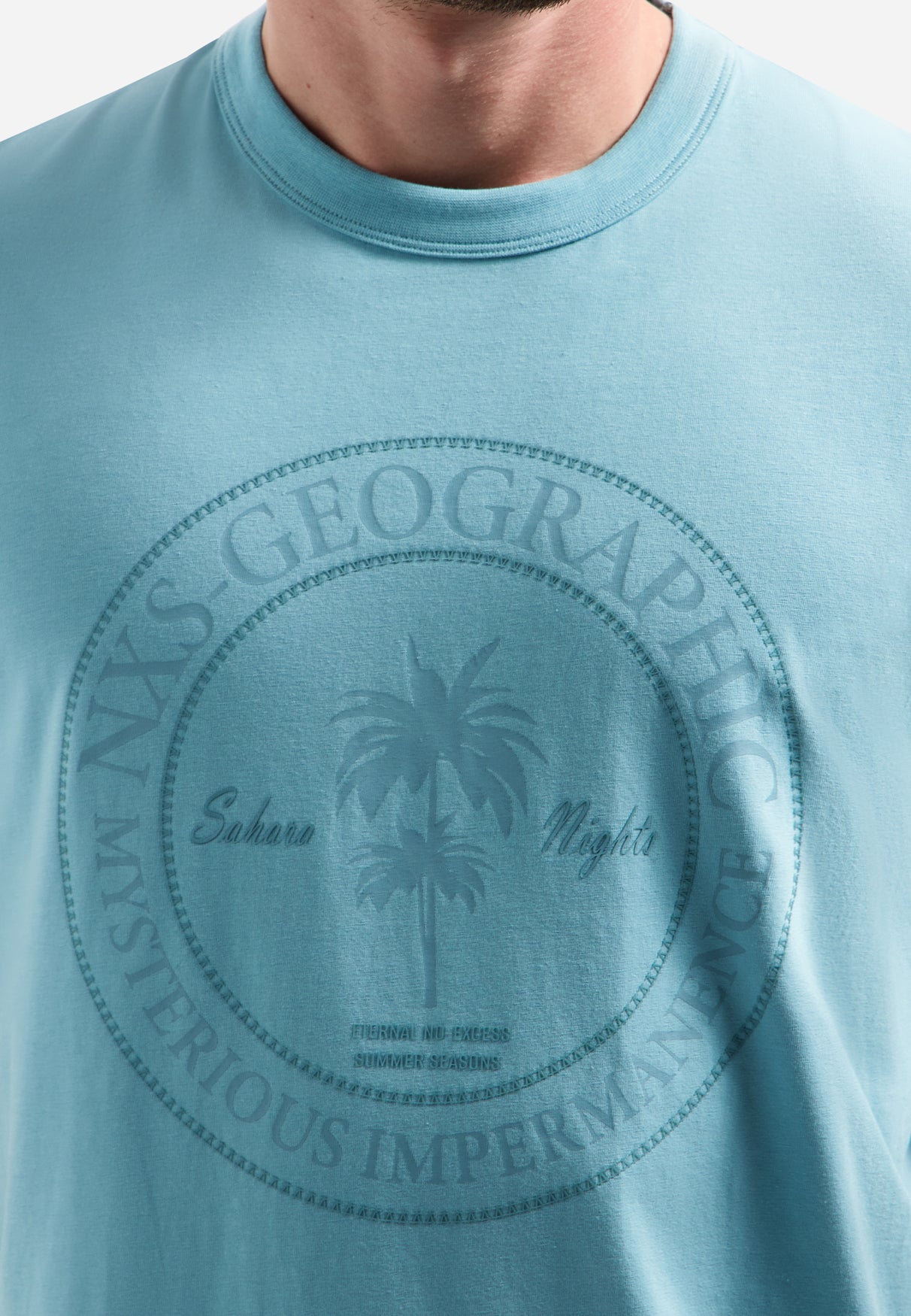 T-shirt à col rond et manches courtes avec imprimé | Seablue
