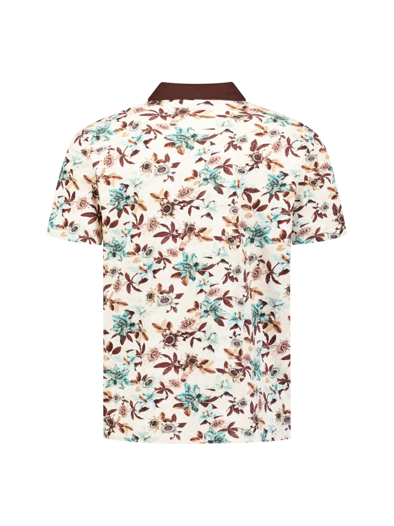 Polo à col en V, manches courtes et imprimé floral | Seablue