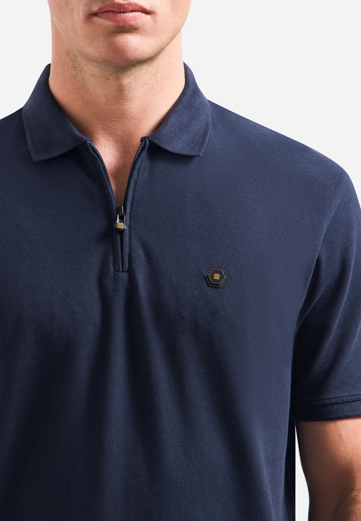 Short-sleeve half-zip polo | Night