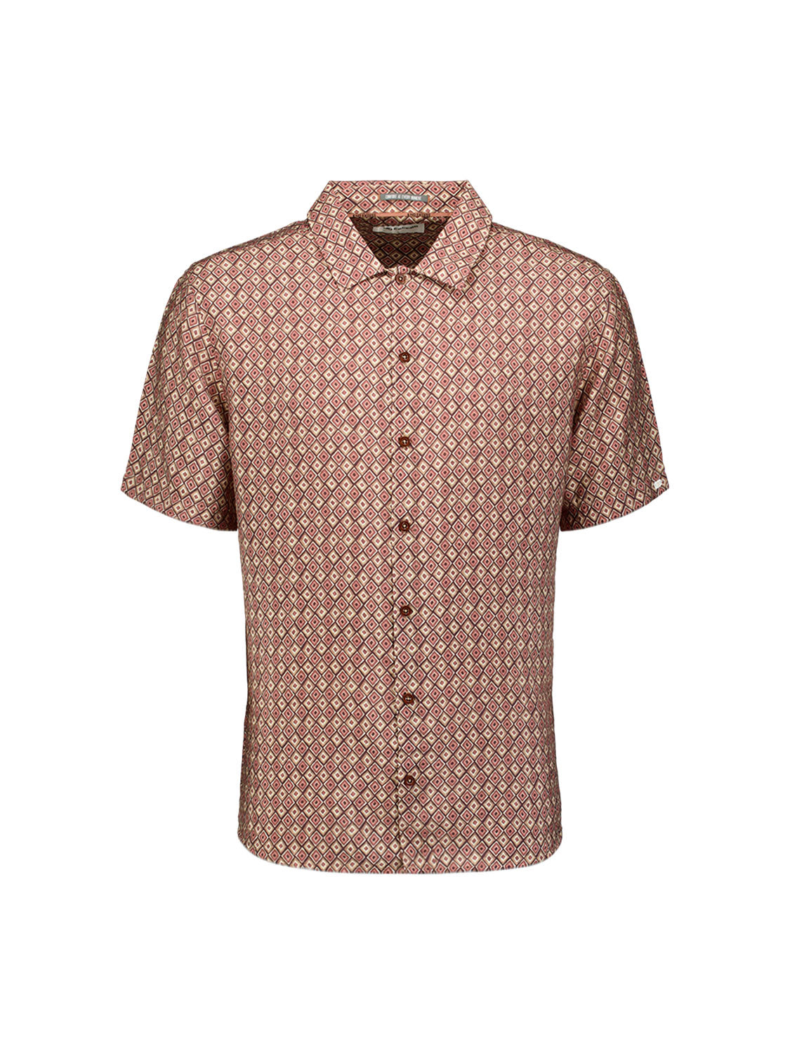 Short-sleeve shirt with an all-over print | Coral