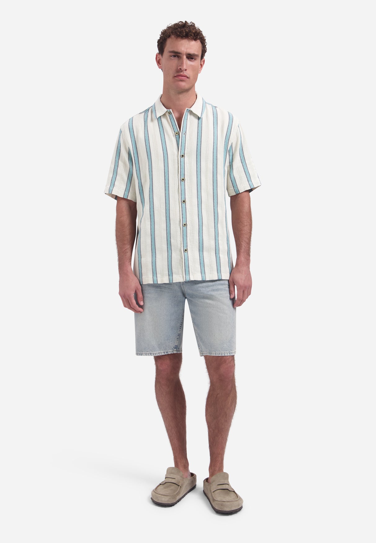 Short-sleeve shirt with stripes | Seablue