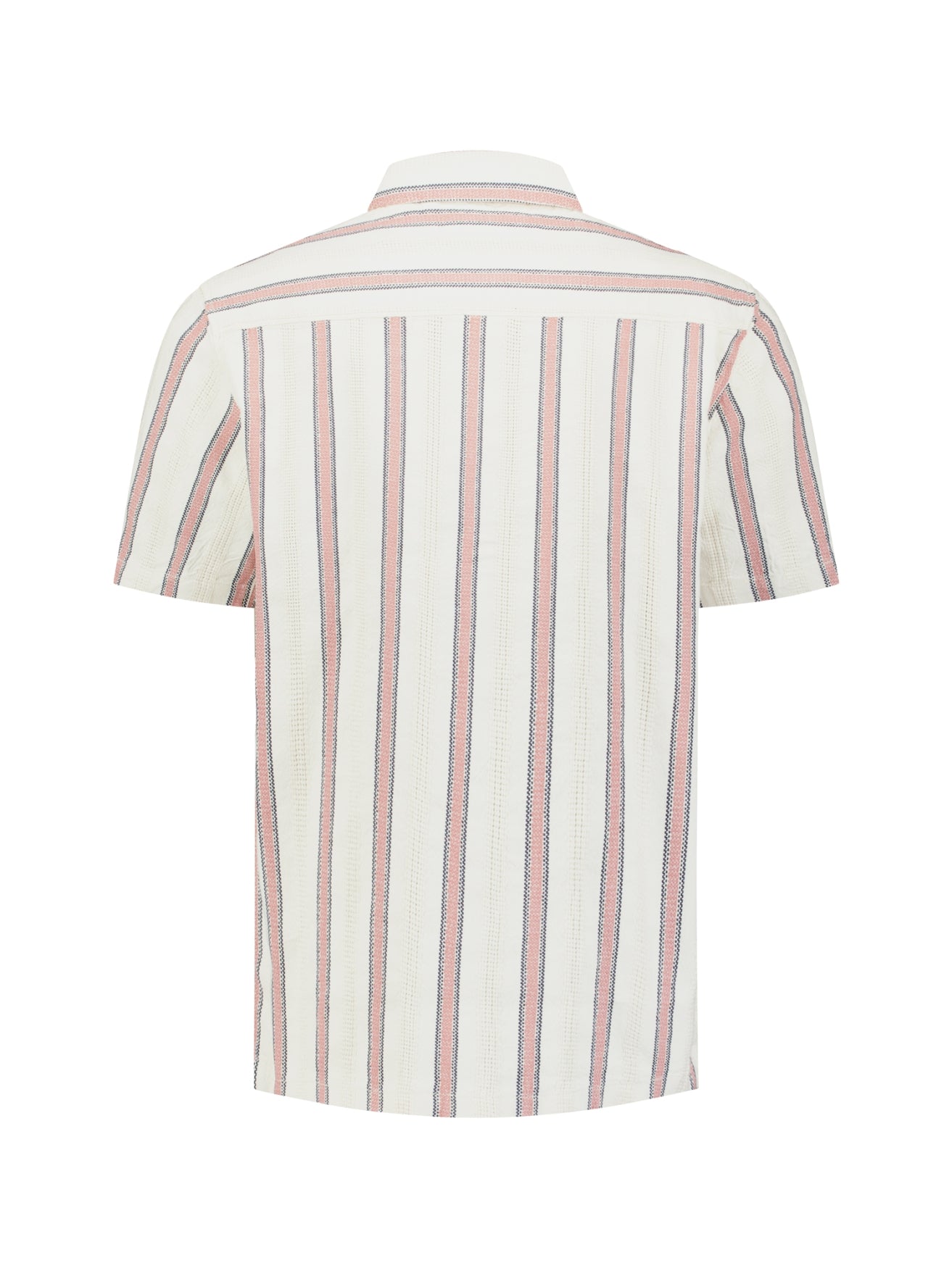 Short-sleeve shirt with stripes | Coral