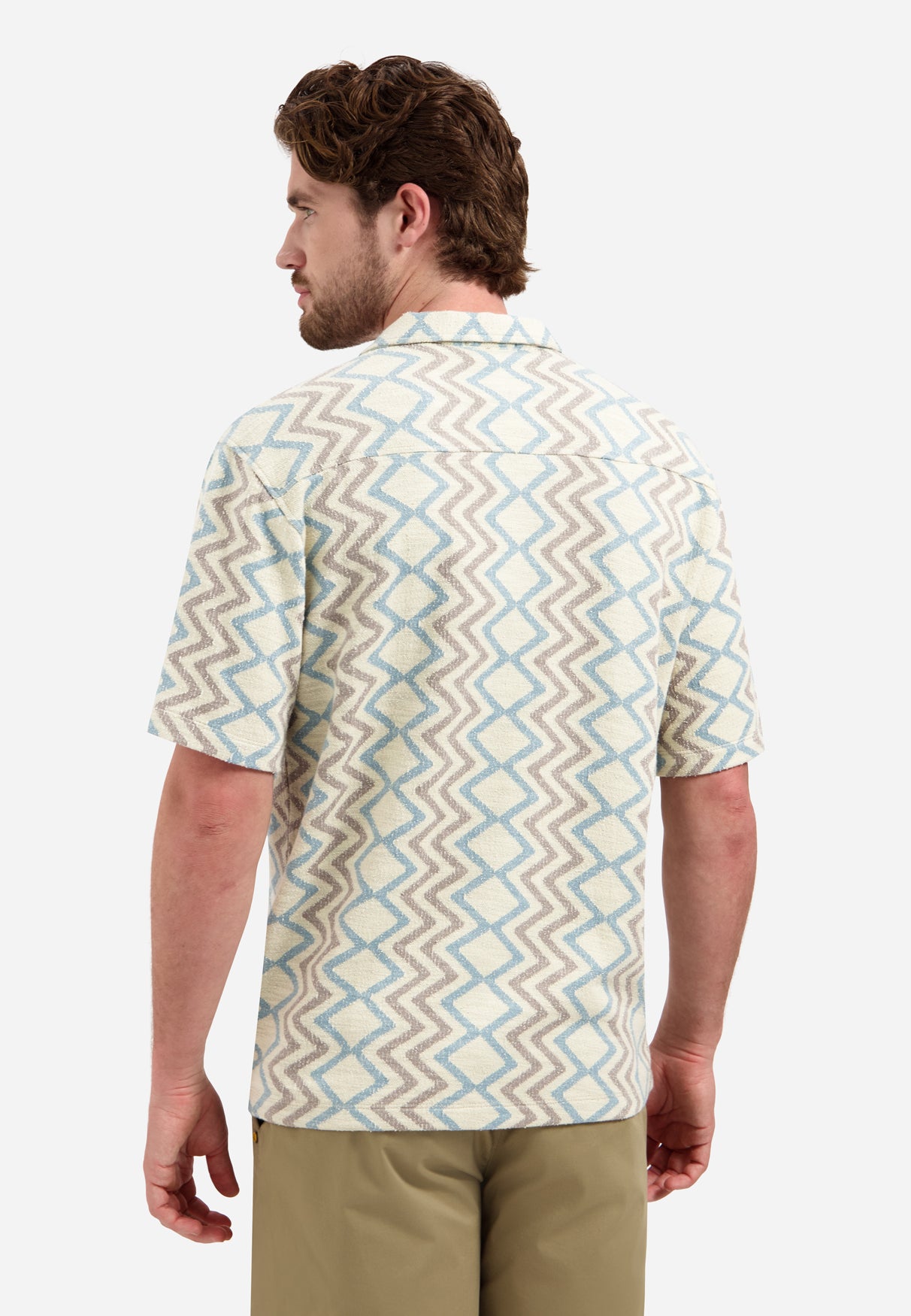 Chemise à manches courtes et imprimé en zigzag | Stone