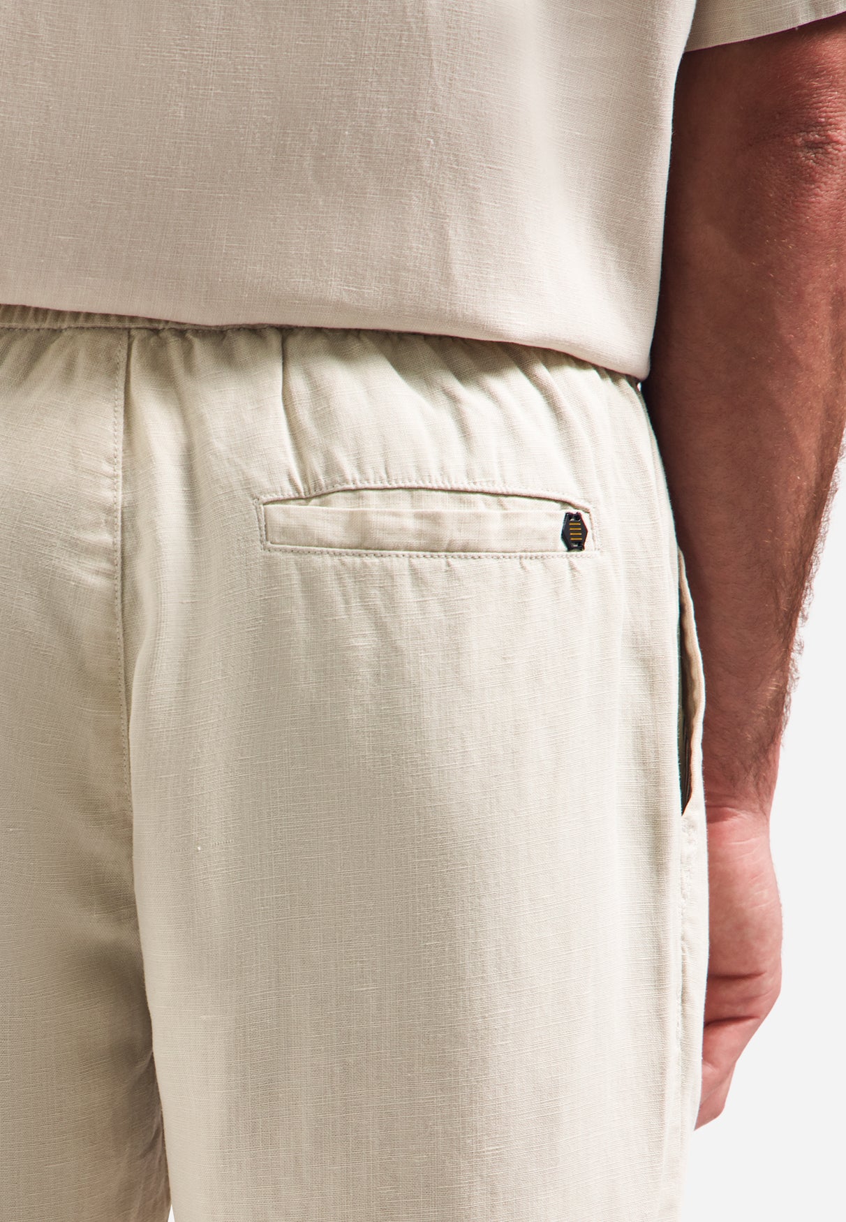 Chino shorts with drawstring | Stone