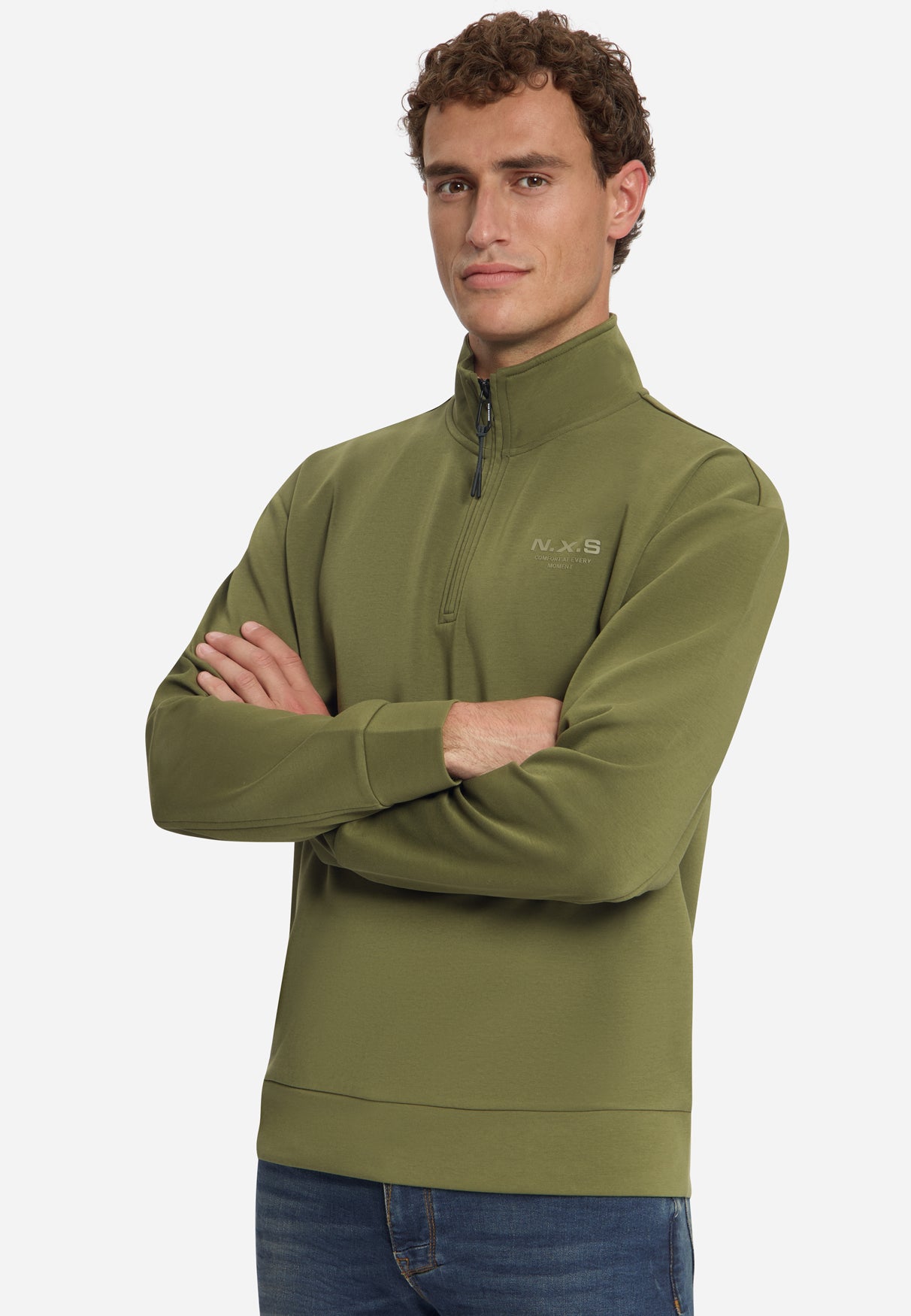 Sweat à Demi-Zip | Moss