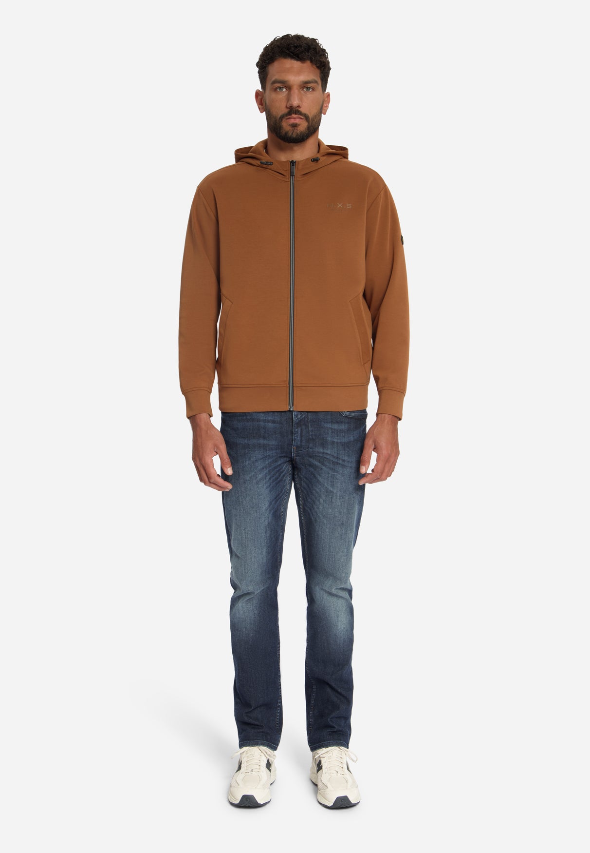 Sweat à capuche zippé | Caramel