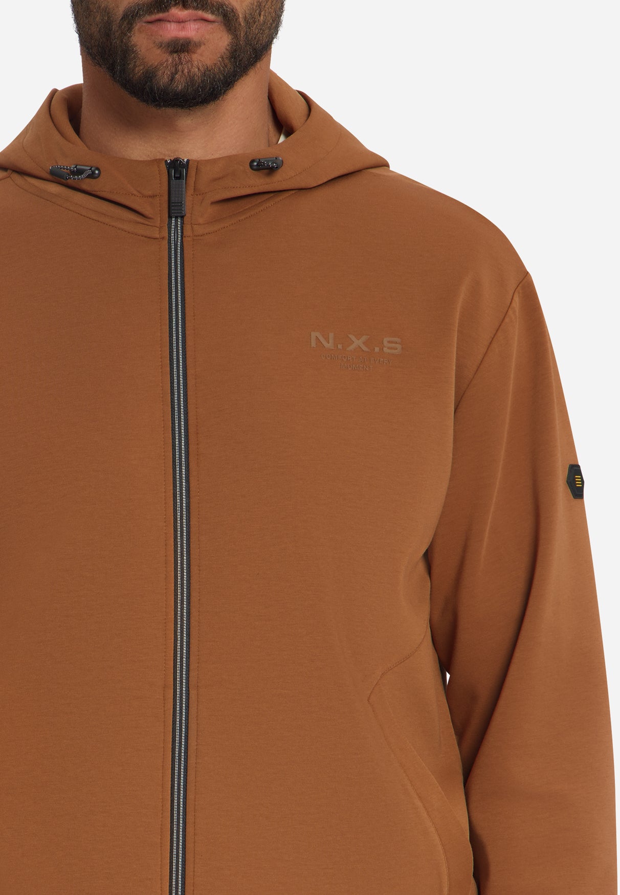 Sweat à capuche zippé | Caramel