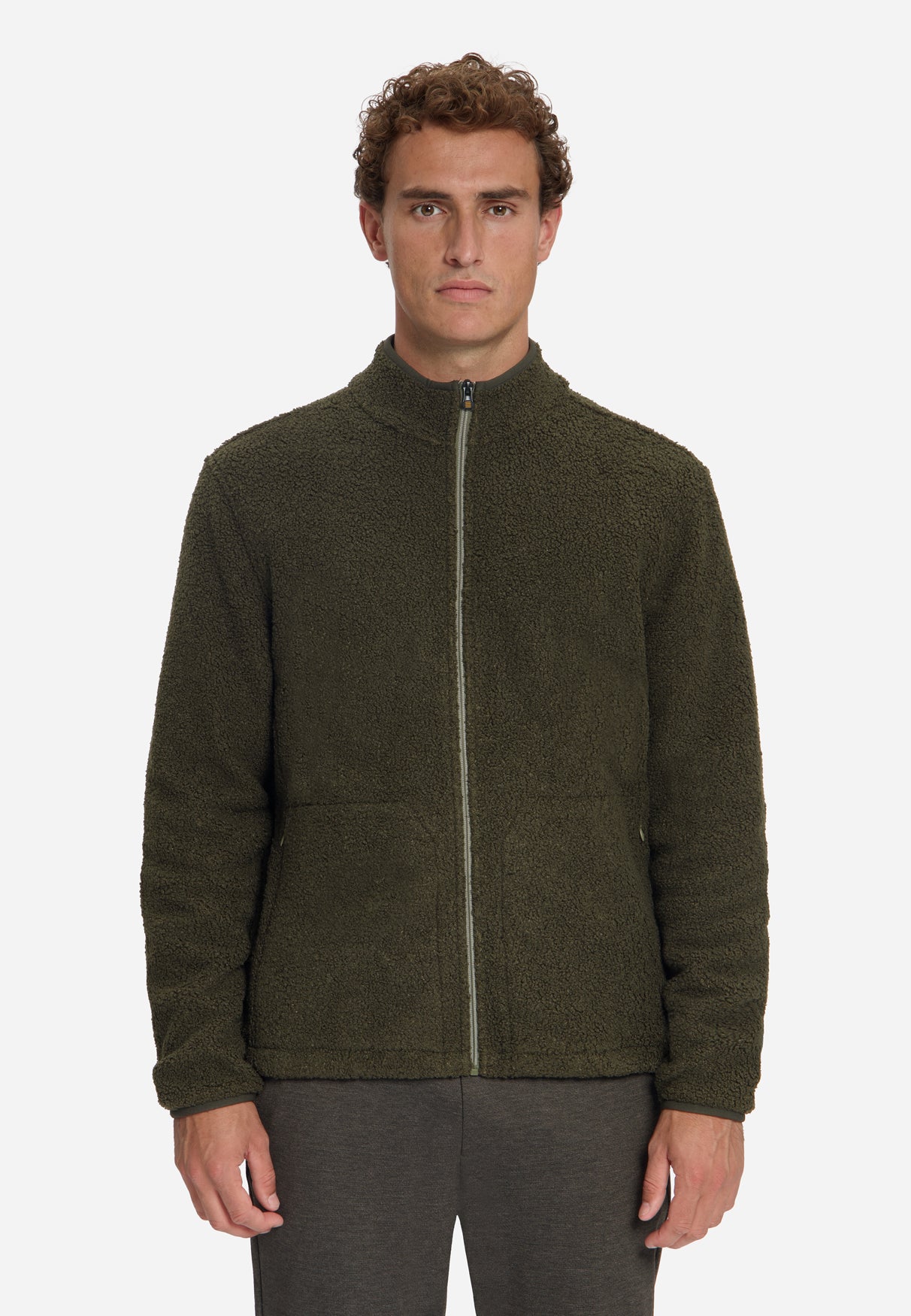 Pull Teddy zippé | Moss