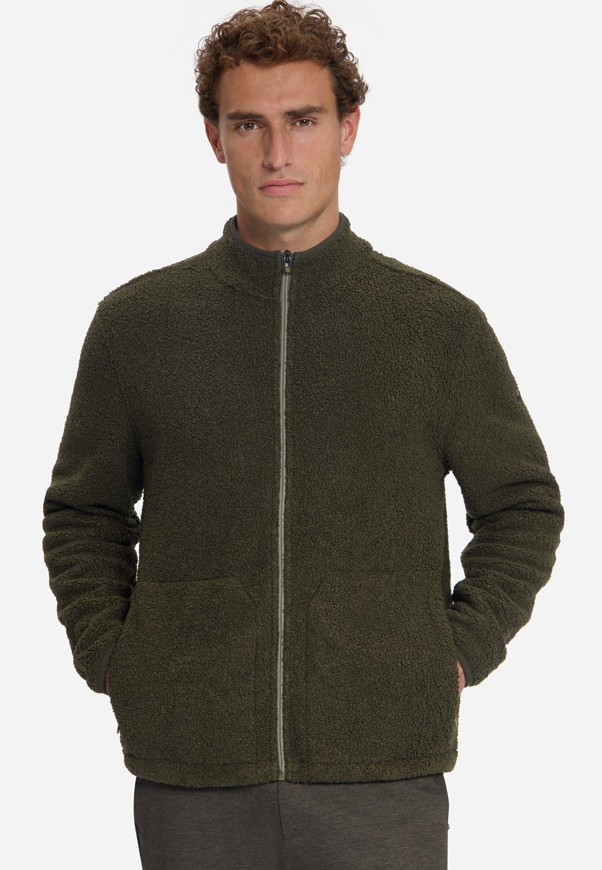 Pull Teddy zippé | Moss