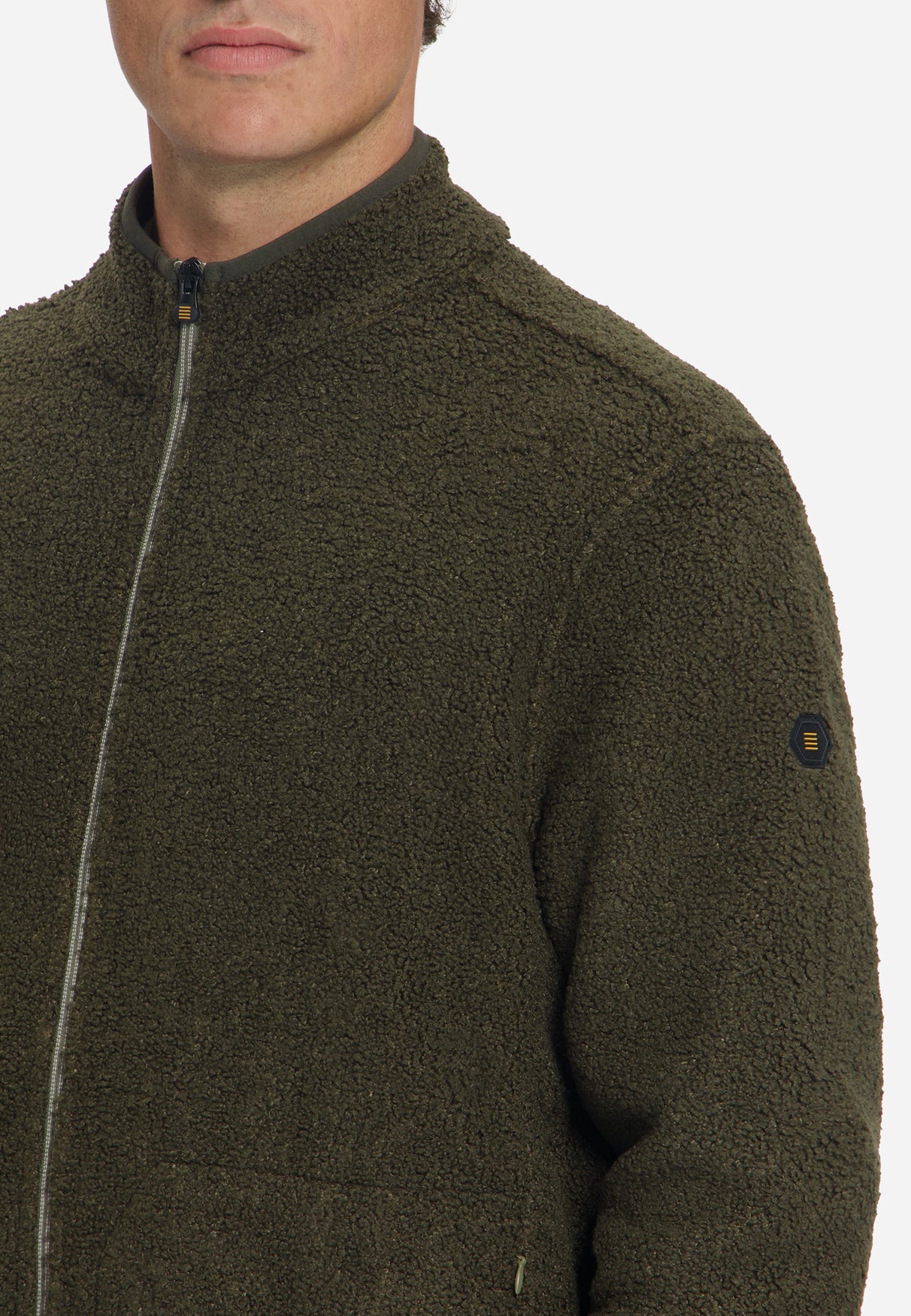 Pull Teddy zippé | Moss