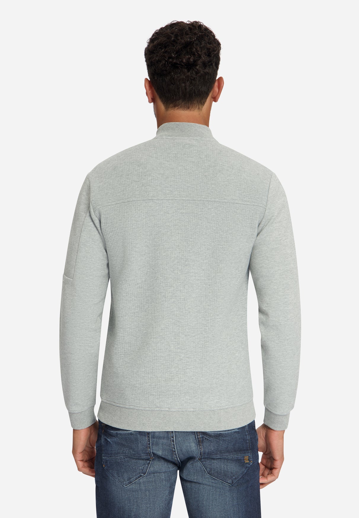 Pull bomber en jacquard | Grey Melange