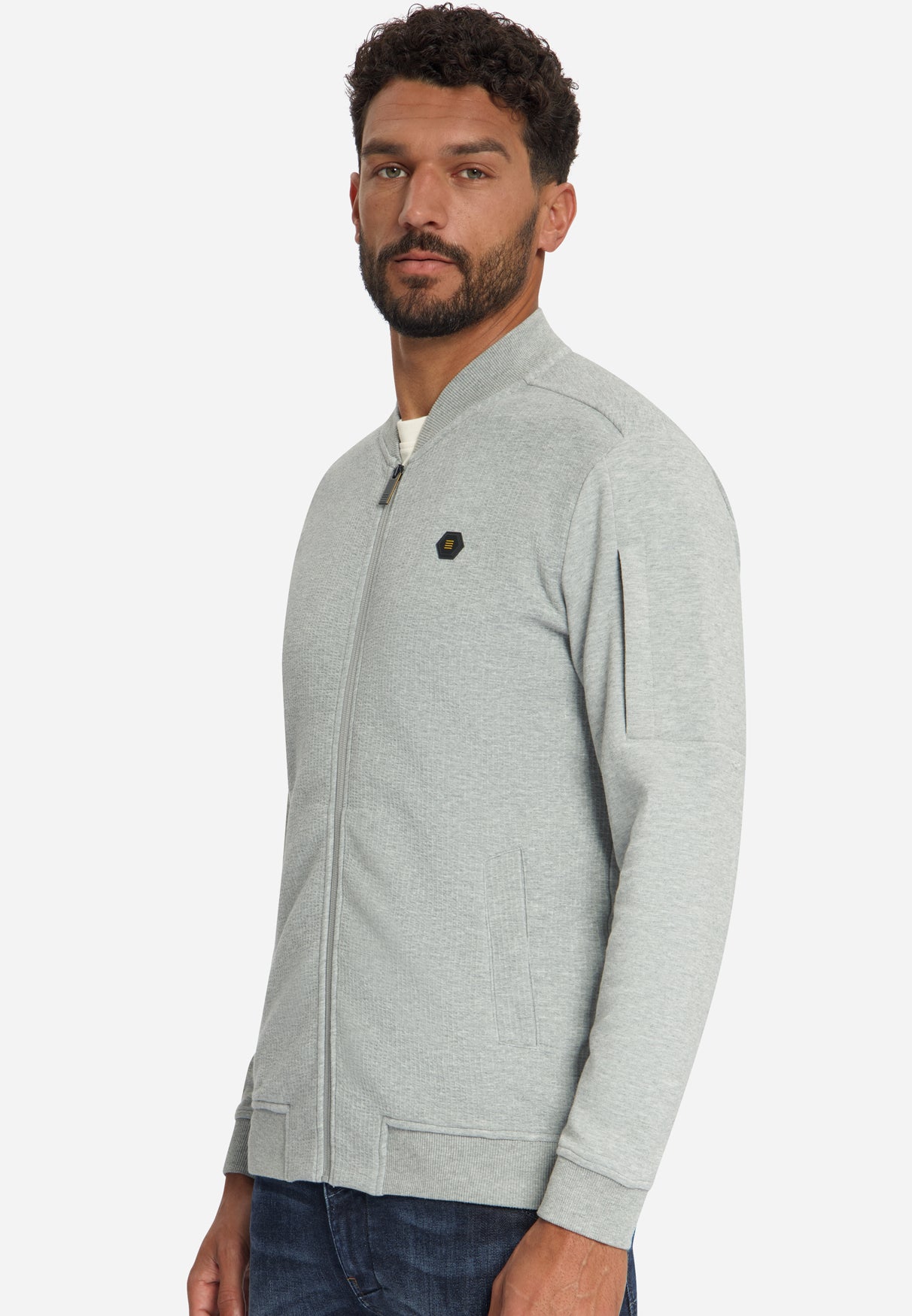 Pull bomber en jacquard | Grey Melange