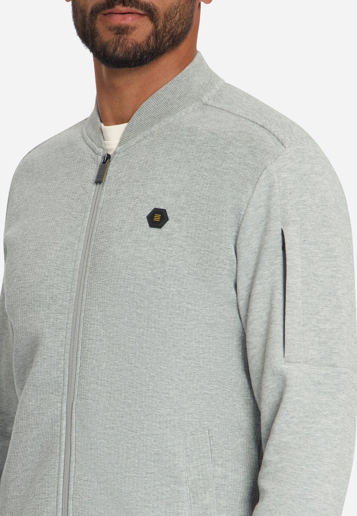 Pull bomber en jacquard | Grey Melange