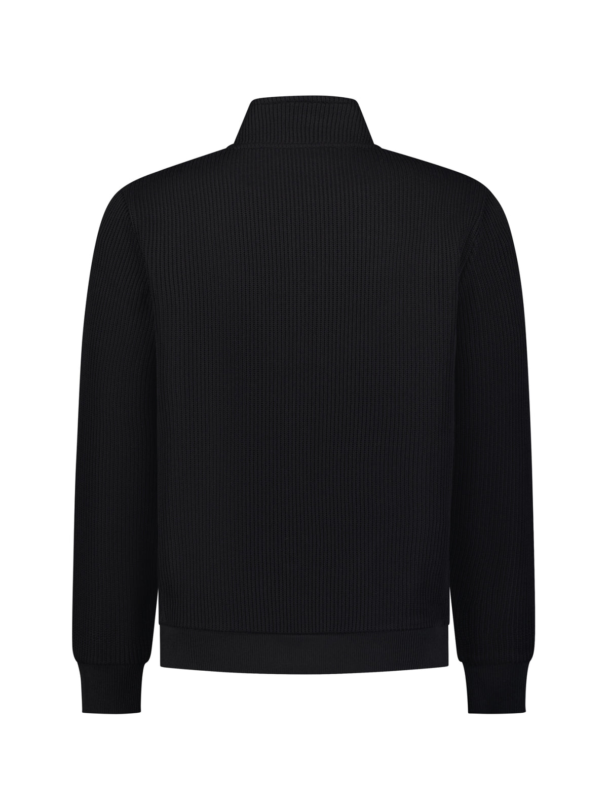 Ribbed Zip-Up Sweater | Black