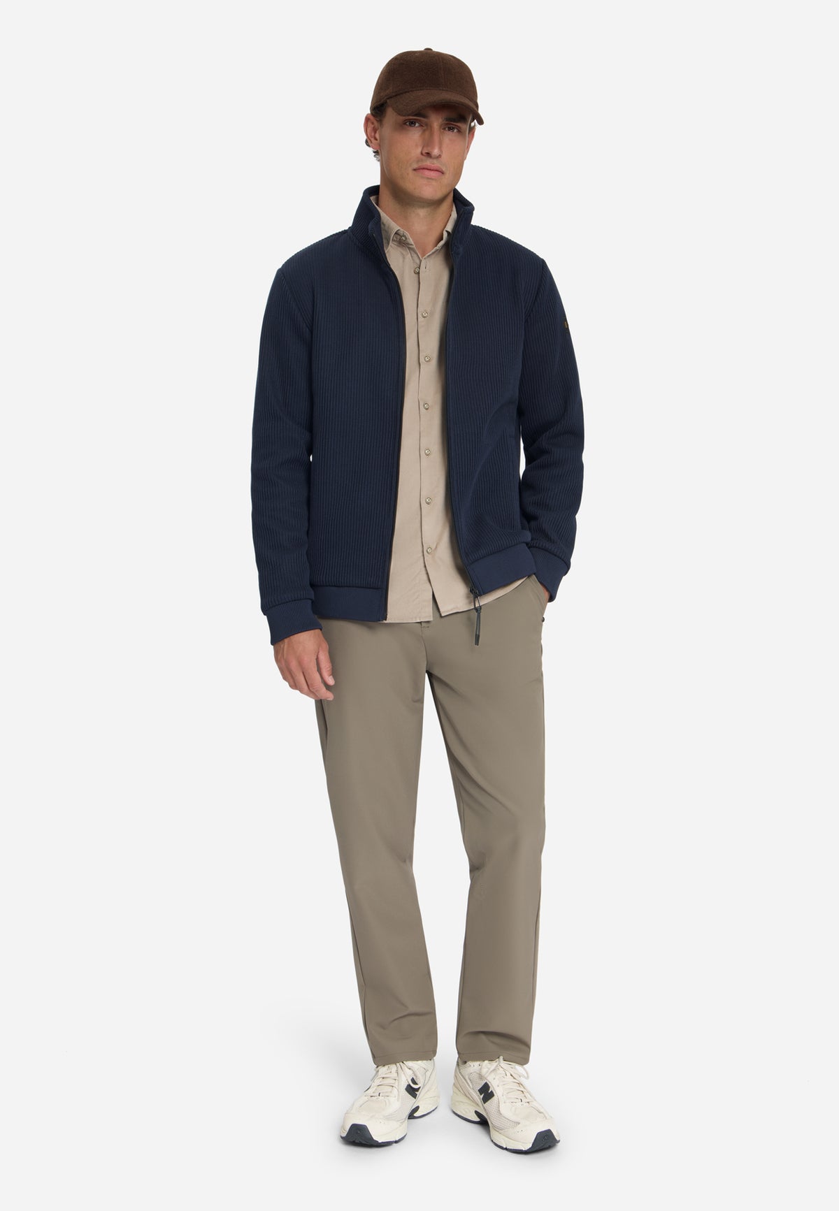 Ribbed Zip-Up Sweater | Dark Night