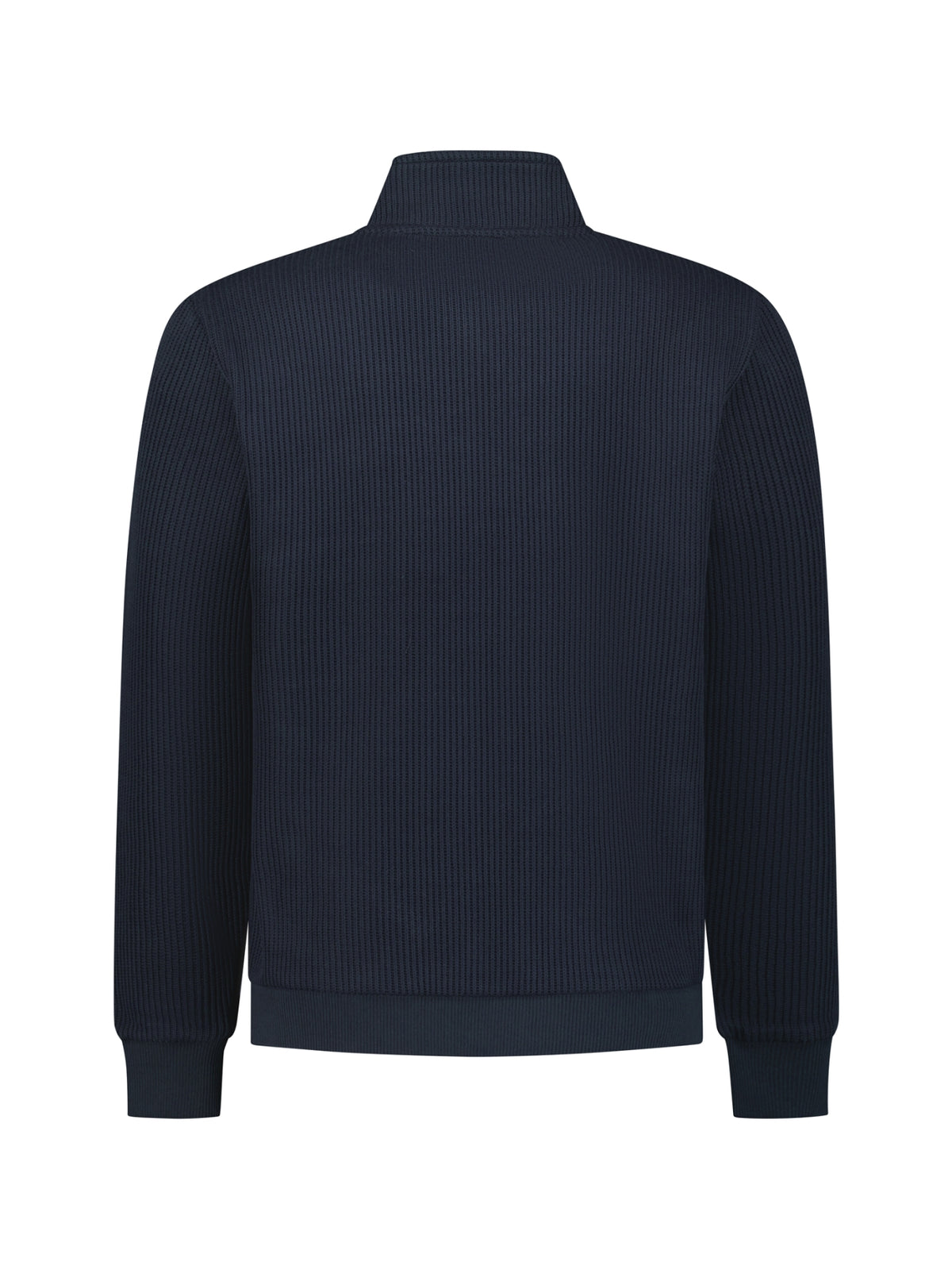 Ribbed Zip-Up Sweater | Dark Night